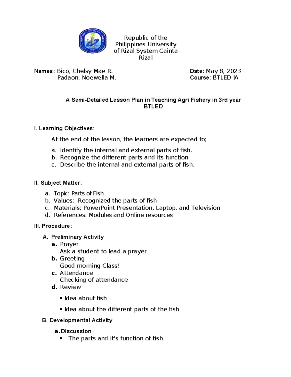 Lesson-PLAN-agri - Lesson Plan Sample - Republic of the Philippines ...