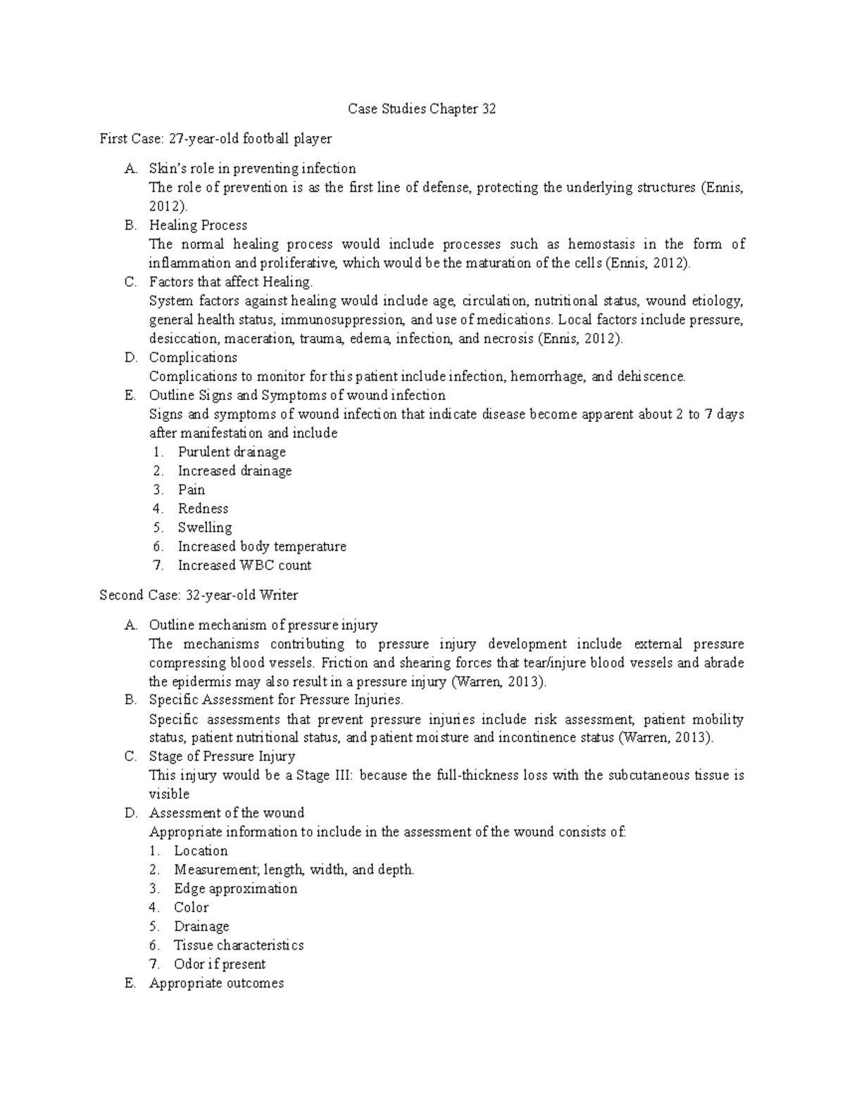 Case Studies Chapter 32 - Skin’s Role In Preventing Infection The Role ...