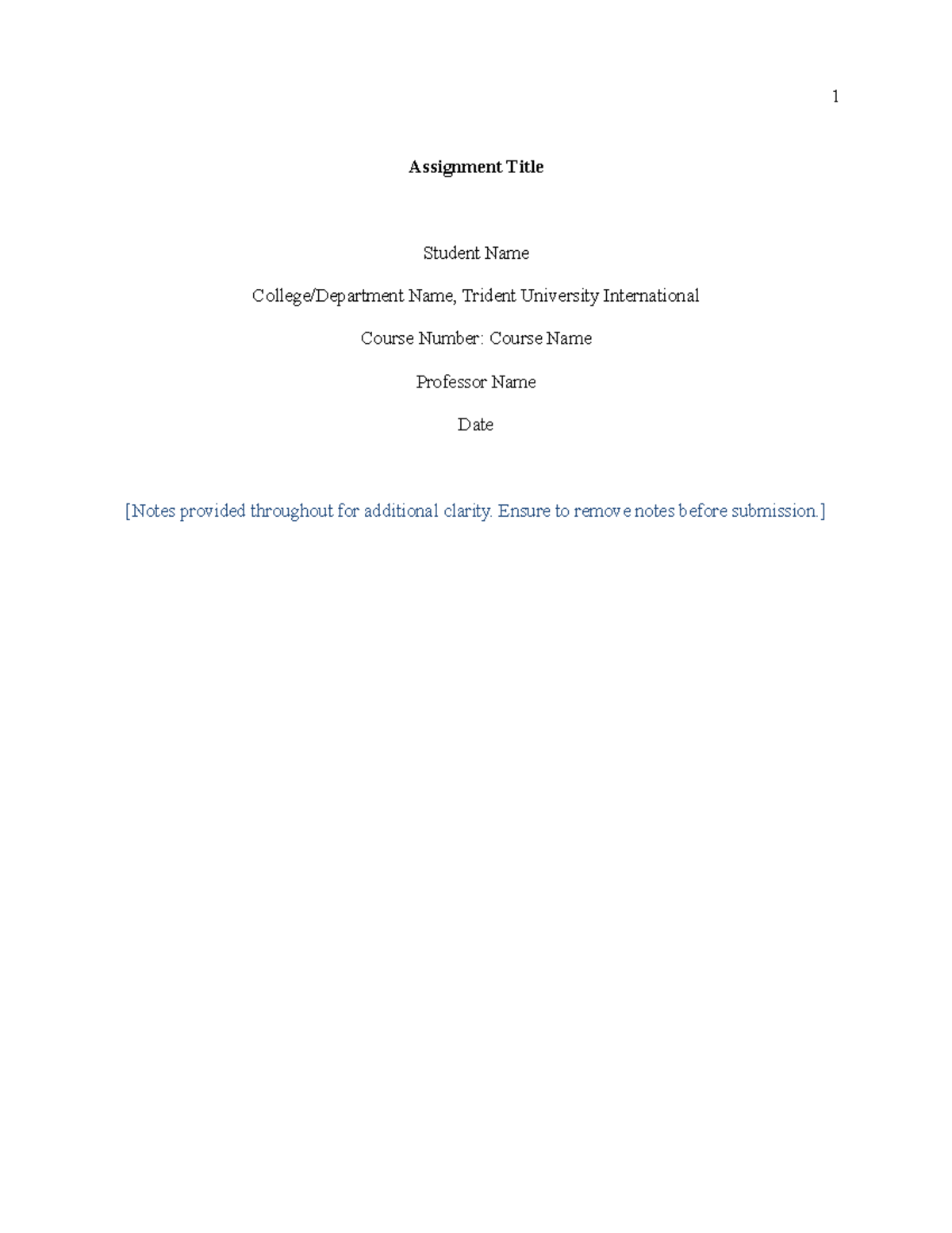 Apa 7th assignment template v.1 (3)-71906 - 1 Assignment Title Student ...