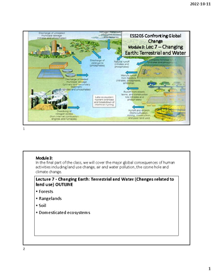 Lec4 2per - notes - ESS205 Confronting Global Change Lec4 Biosphere ...