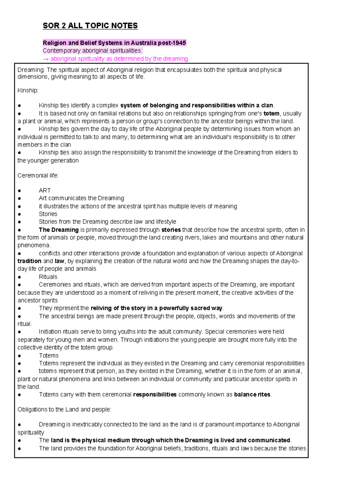 SOR%202%20YEAR%2012 %20 Notes%20 - SOR 2 ALL TOPIC NOTES Religion and ...