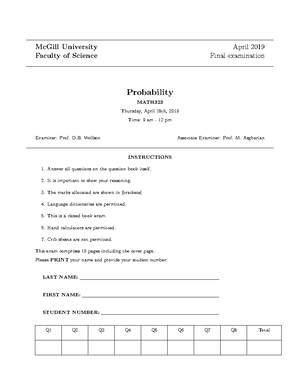 Math 323 Ass 4 Solutions - MATH 323 Assignment Solution sketches [8 ...