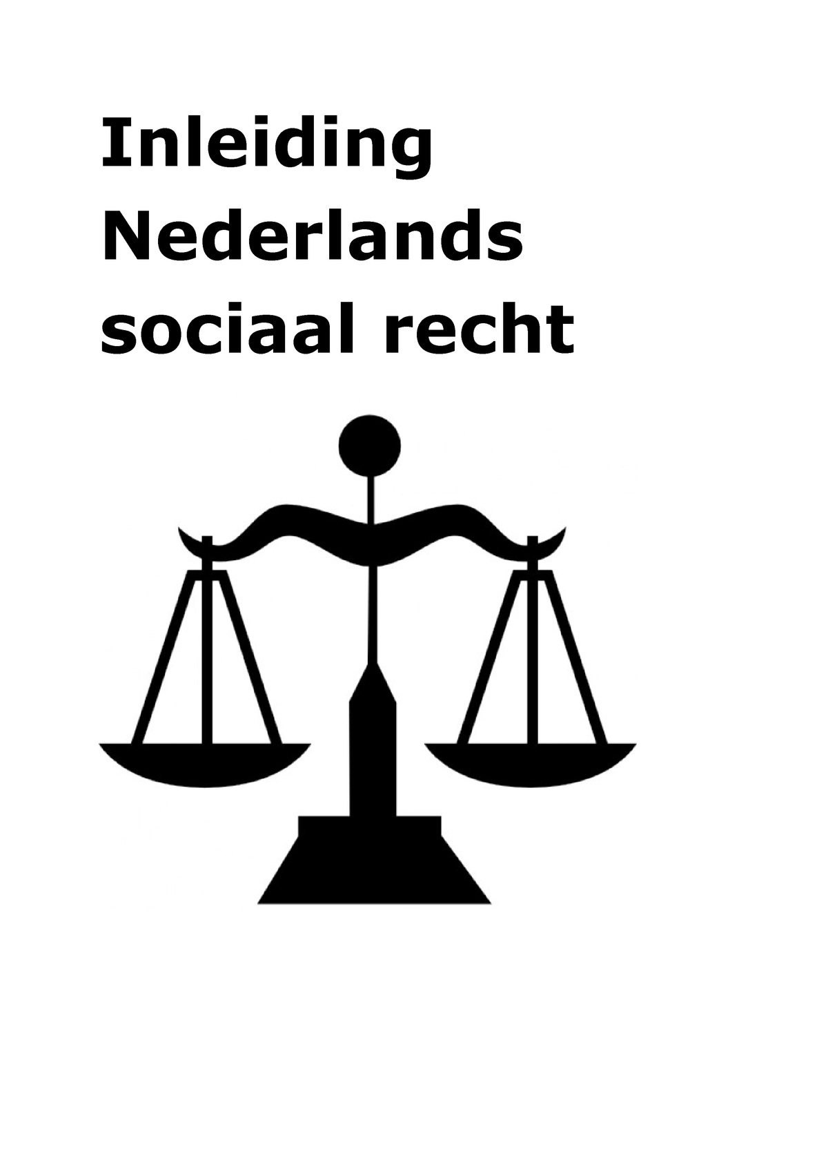 Inleiding Nederlands sociaal recht 1 