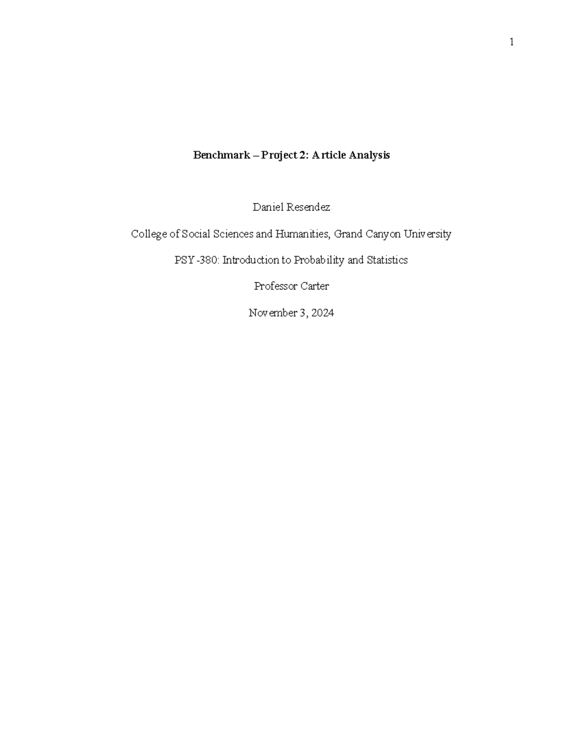 Project 2 - Hope this helps. - Benchmark – Project 2: Article Analysis ...