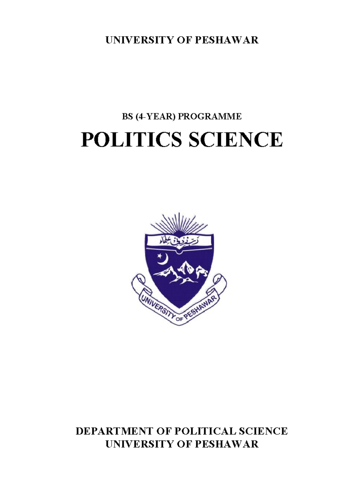 B.S Political Science complete Course - UNIVERSITY OF PESHAWAR BS (4 ...