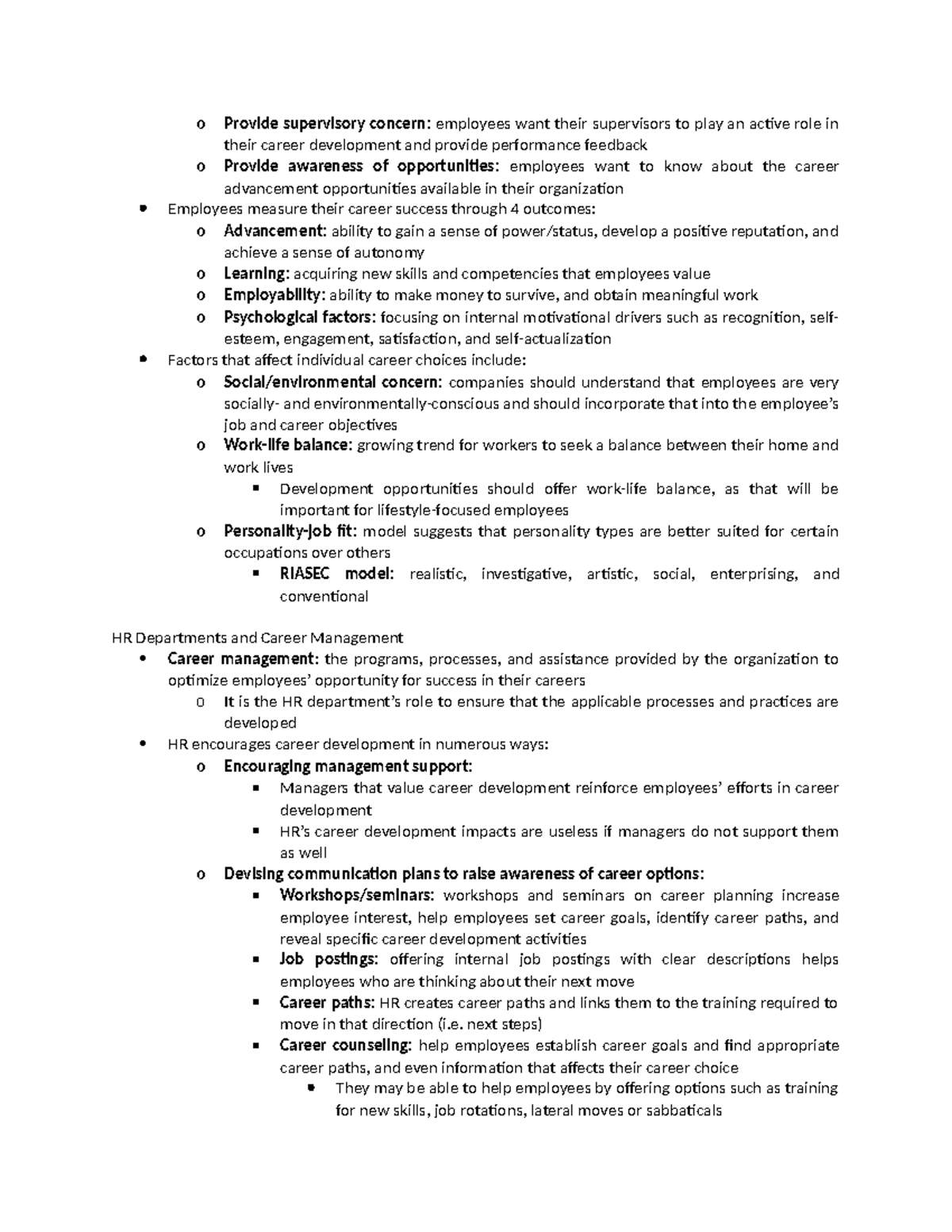 Human resources notes-14 - o Provide supervisory concern: employees ...