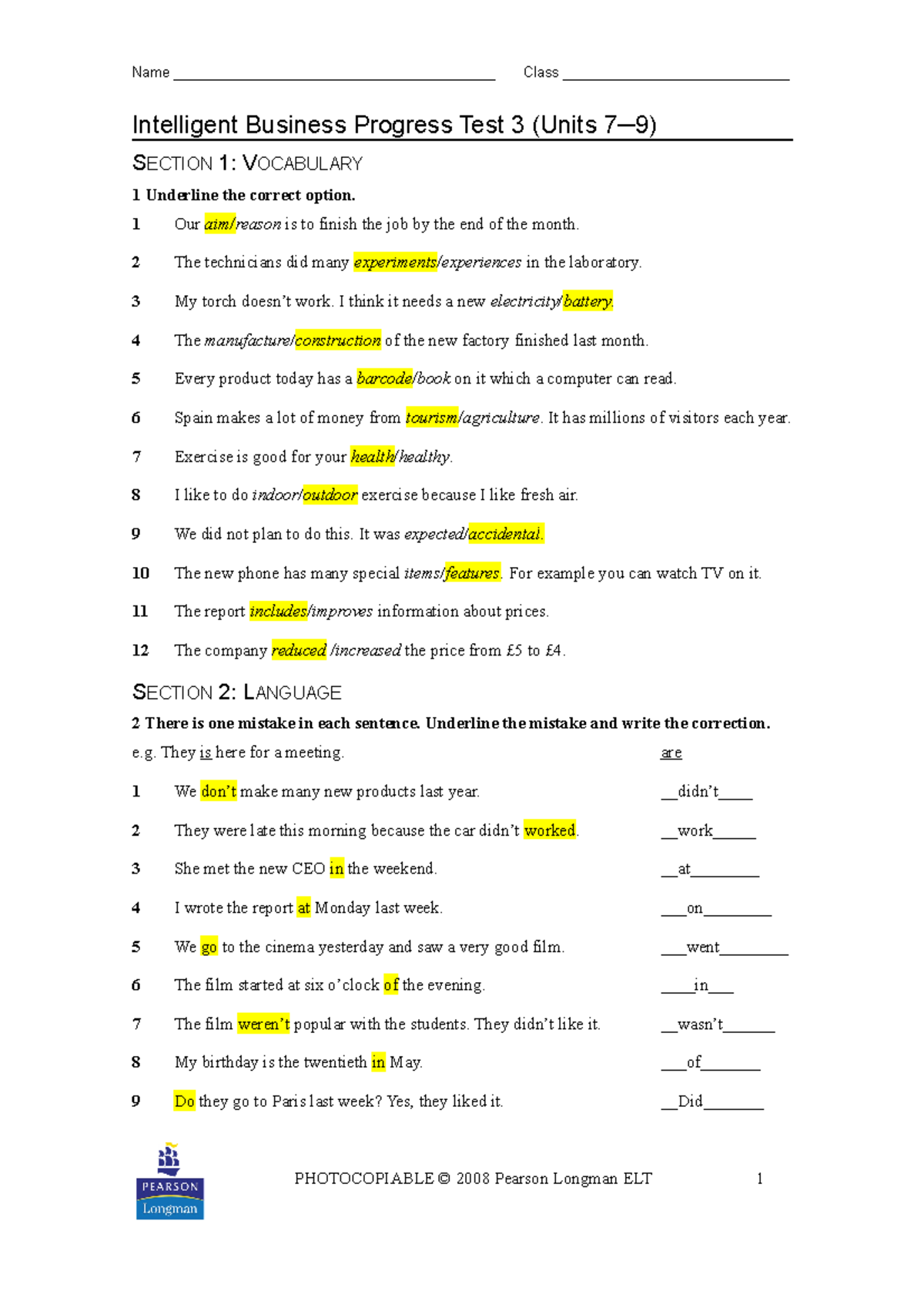 CB1. Progress Test 3 - bhyu7 - Name ...