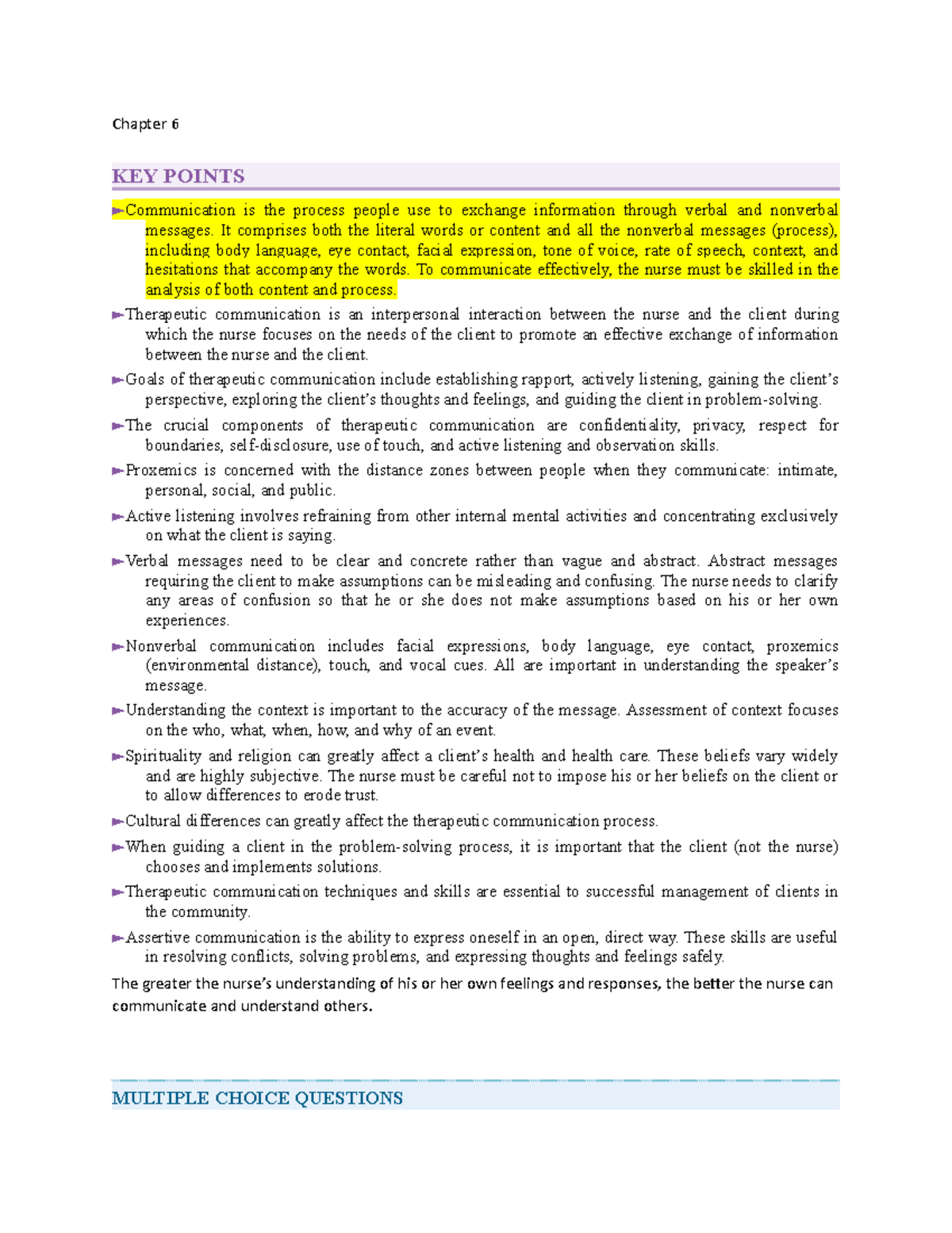 Chapter 6 materials for class - NURS 3B - Studocu