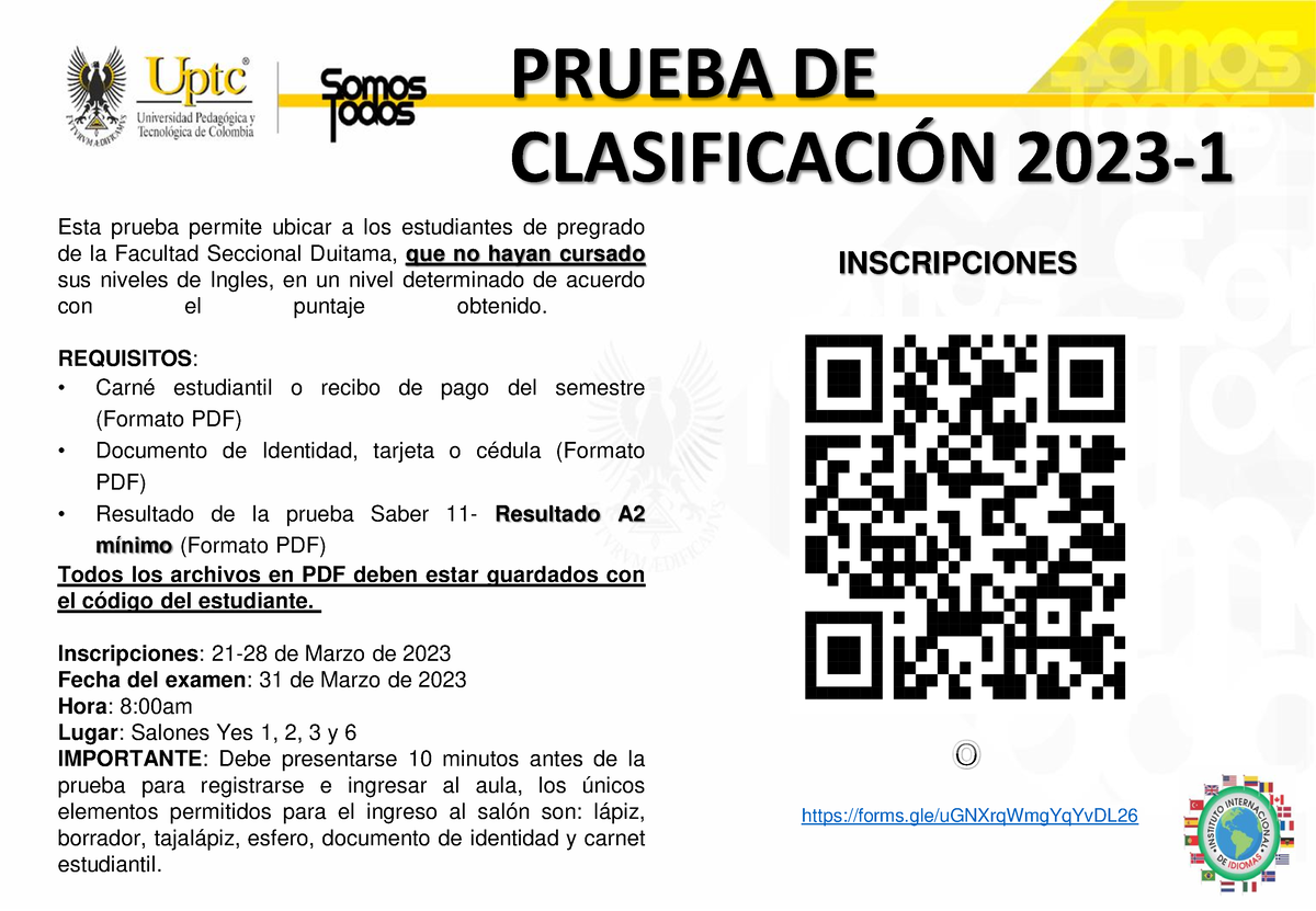 Prueba De Clasificaci N Prueba De Clasificacin Esta Prueba Permite Ubicar A Los