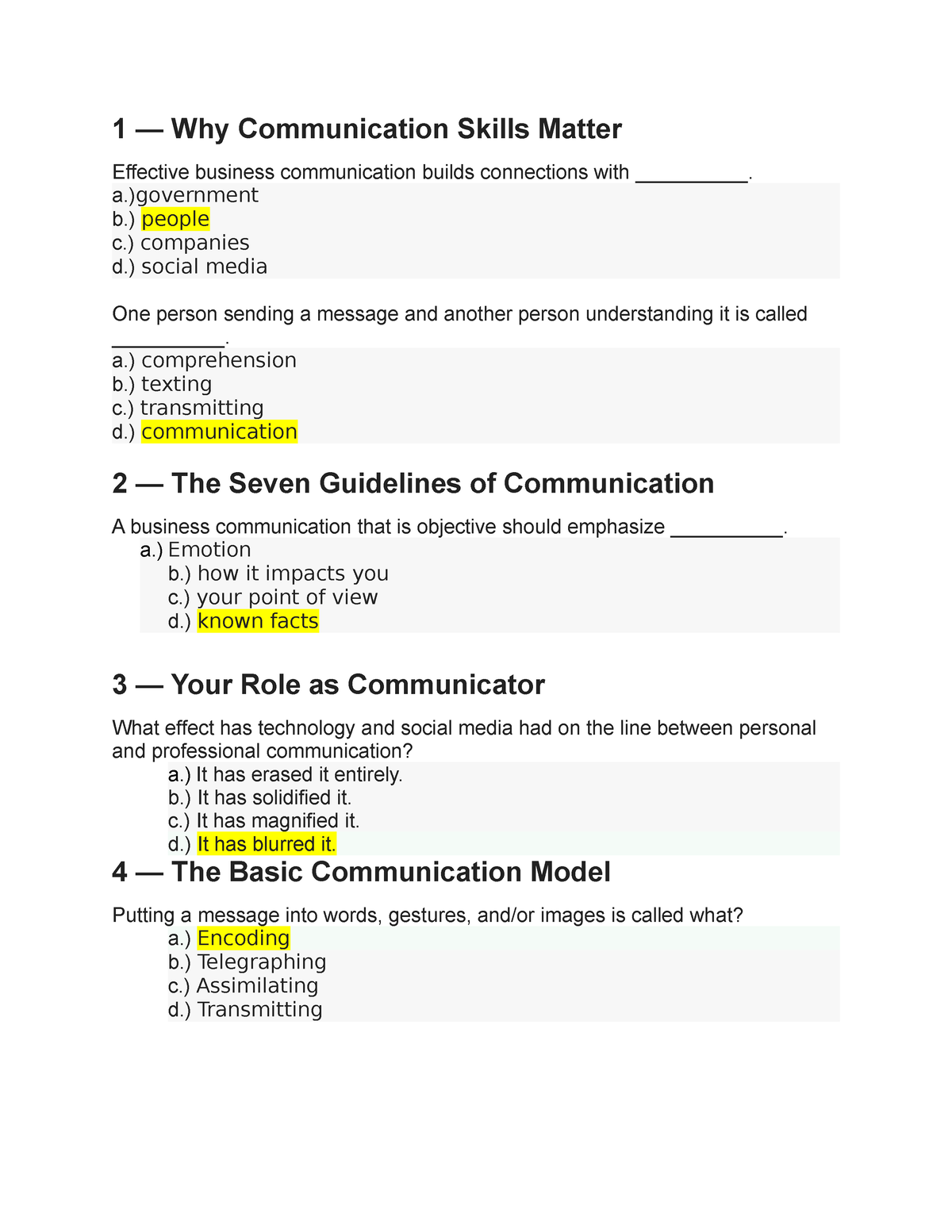 Business Communication- Unit 1- Challenge 1- What is communication