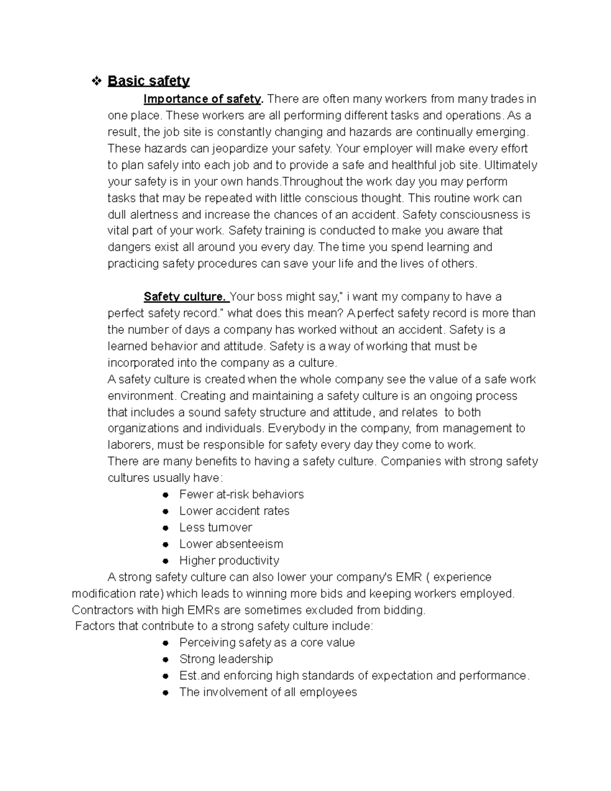 Welding Beginers Class notes - Basic safety Importance of safety. There ...
