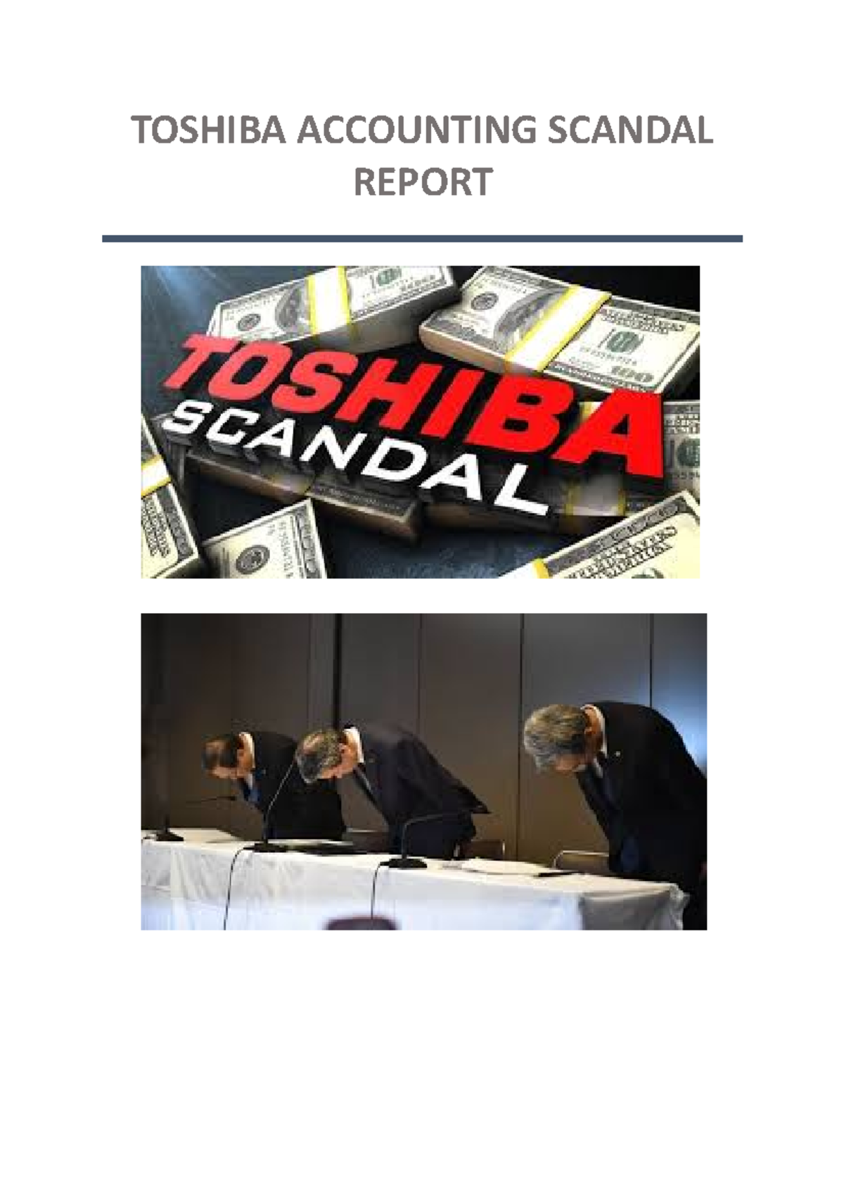 toshiba accounting scandal essay