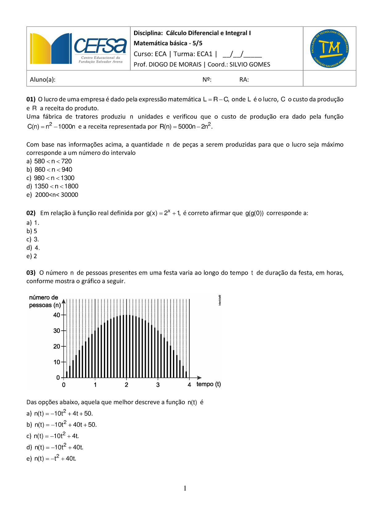 Matematica Basica 5 5 ECA - Disciplina: C·lculo Diferencial E Integral ...