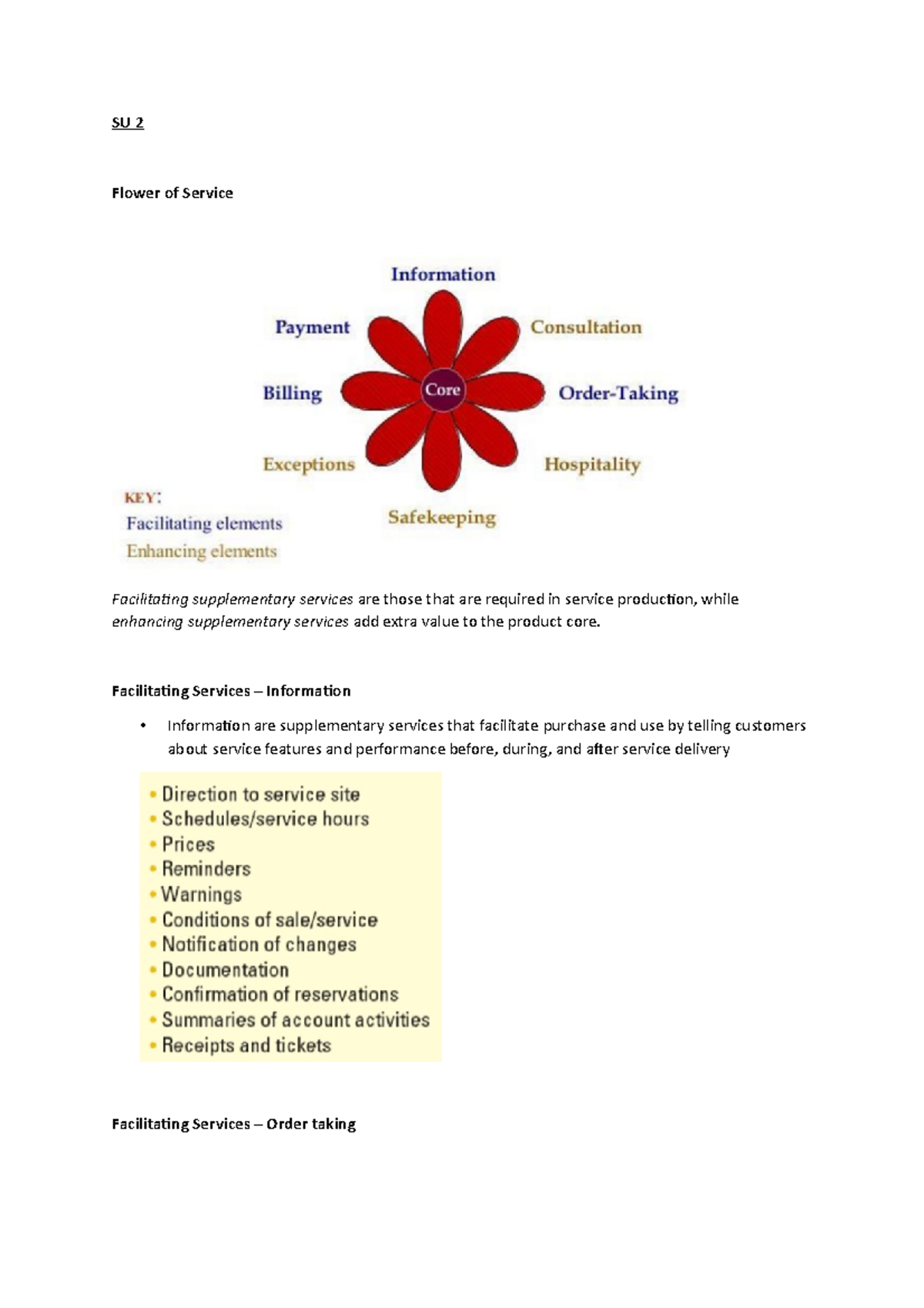 MKT363 SU 2.1 Notes SU 2 Flower of Service Facilitating supplementary