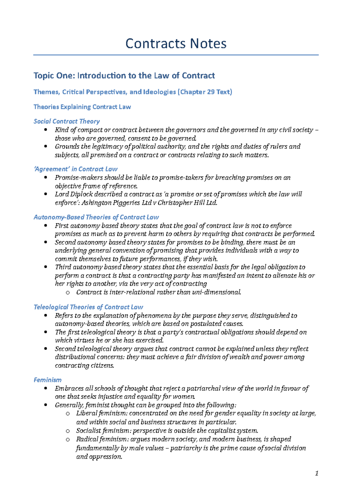 Contracts-Notes-Dom - detailed contracts notes - Contracts Notes Topic ...