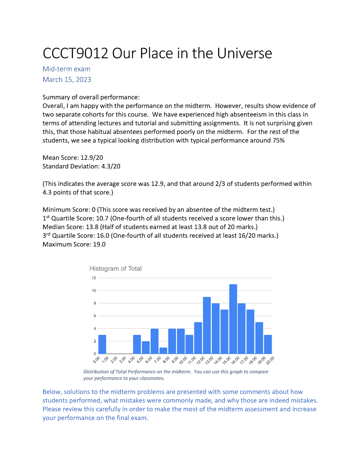 2023 Midterm (solution) - CCCT9012 Our Place In The Universe Mid-term ...