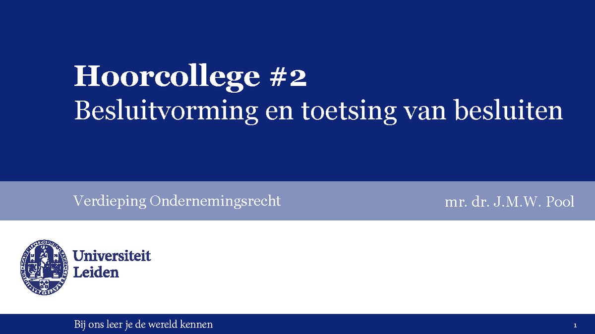 HC 1.2 - Besluitvorming En Toetsing Van Besluiten - Bij Ons Leer Je De ...