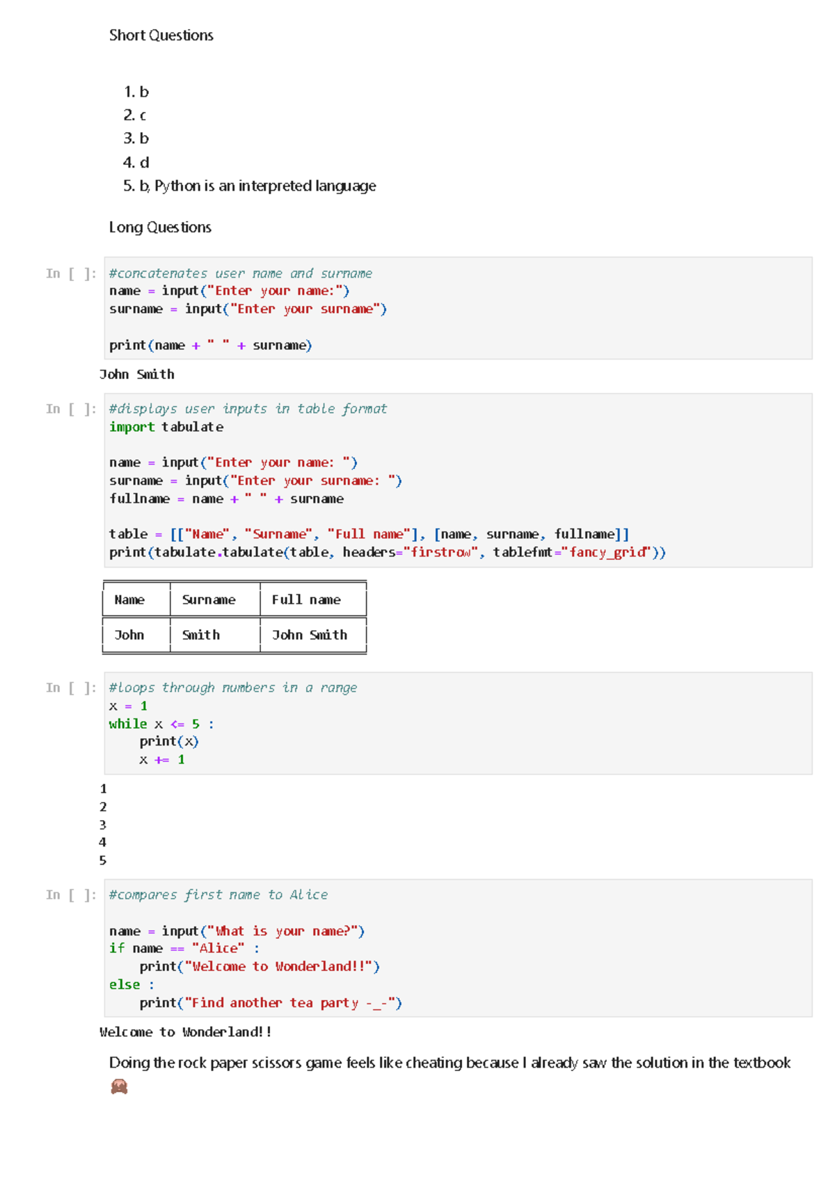 Pryproj 3 Python Practice - Short Questions 1. B 2. 3. 4. Cbd Long ...