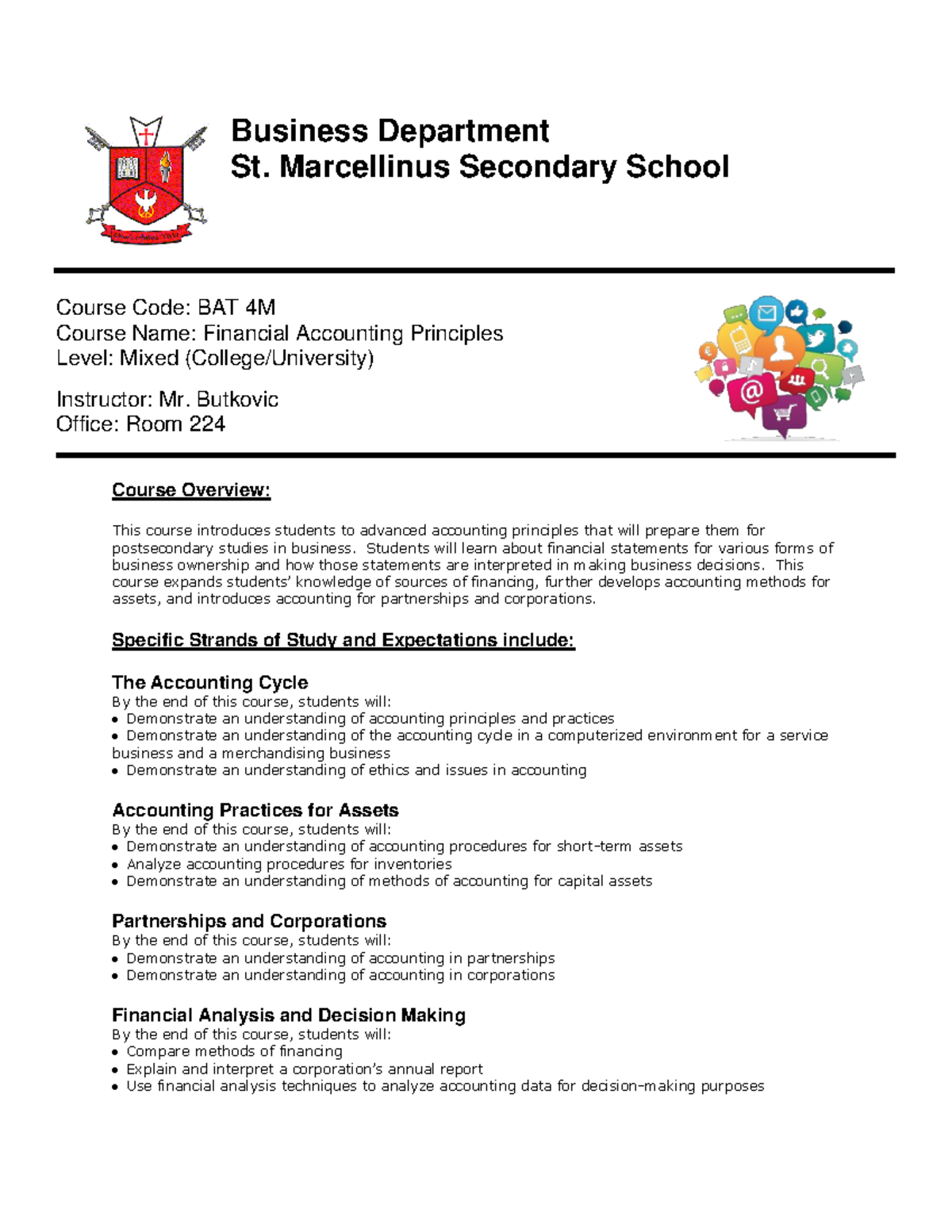 BAT Course Outline - This is the - Business Department St. Marcellinus ...