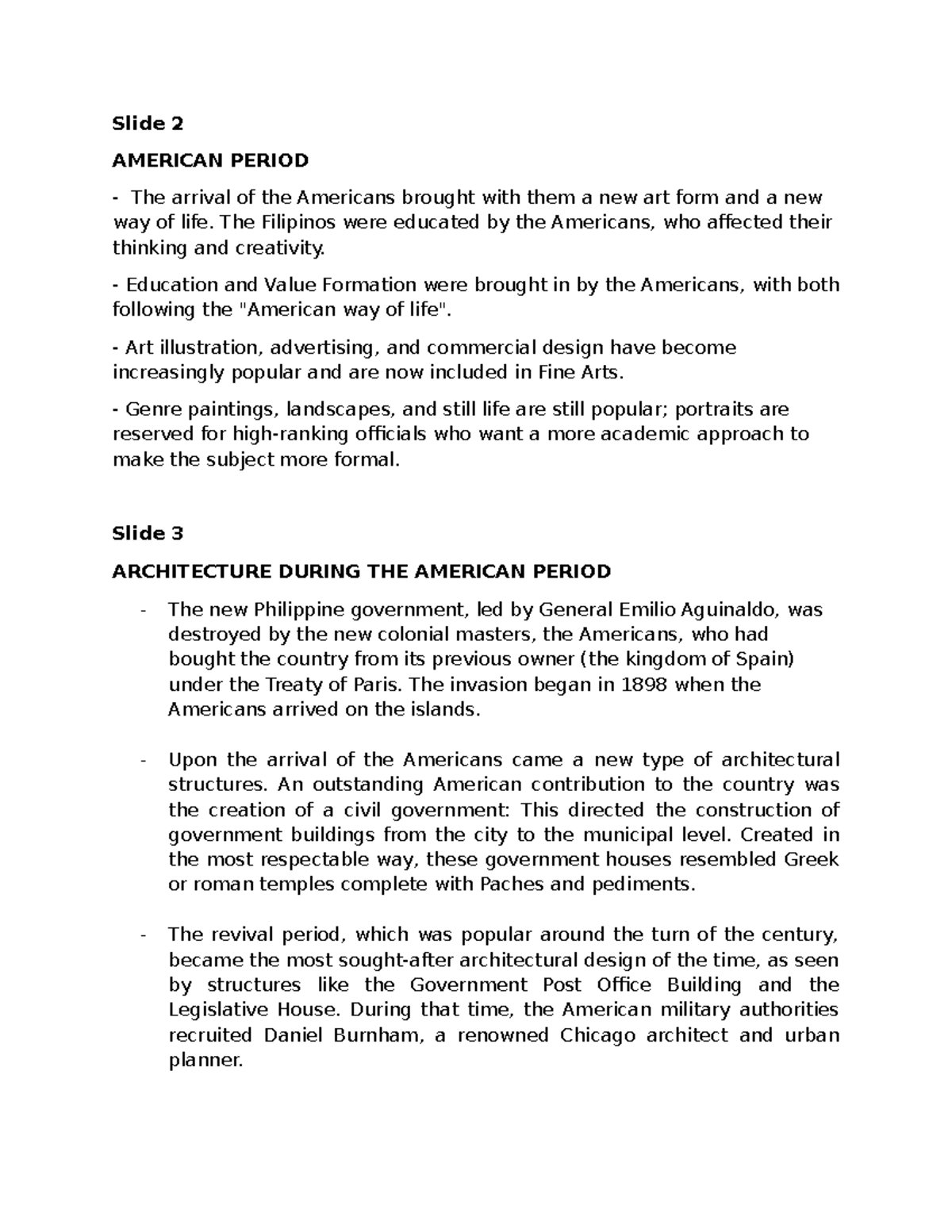 AAP Repor Script Final - Slide 2 AMERICAN PERIOD The arrival of the ...