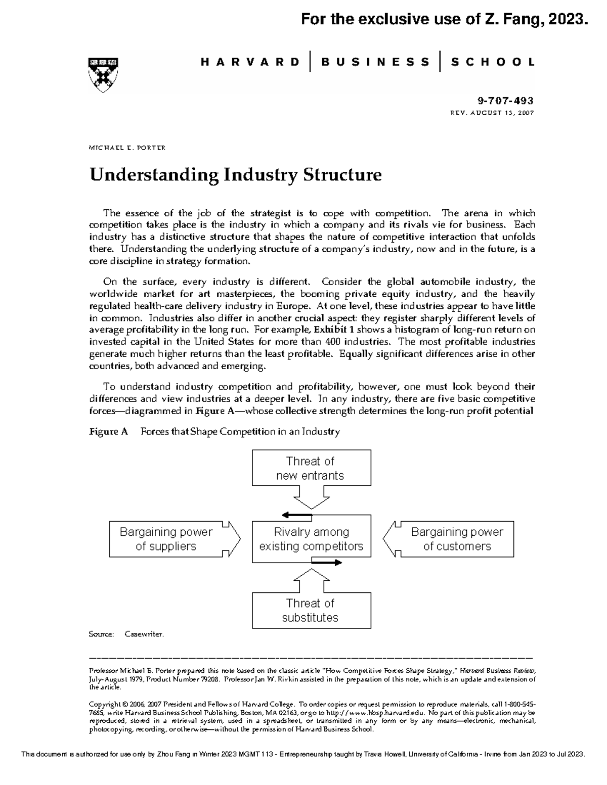 Understanding Industry Structure - 9 - 7 0 7 - 4 9 3 R E V : A U G U S ...