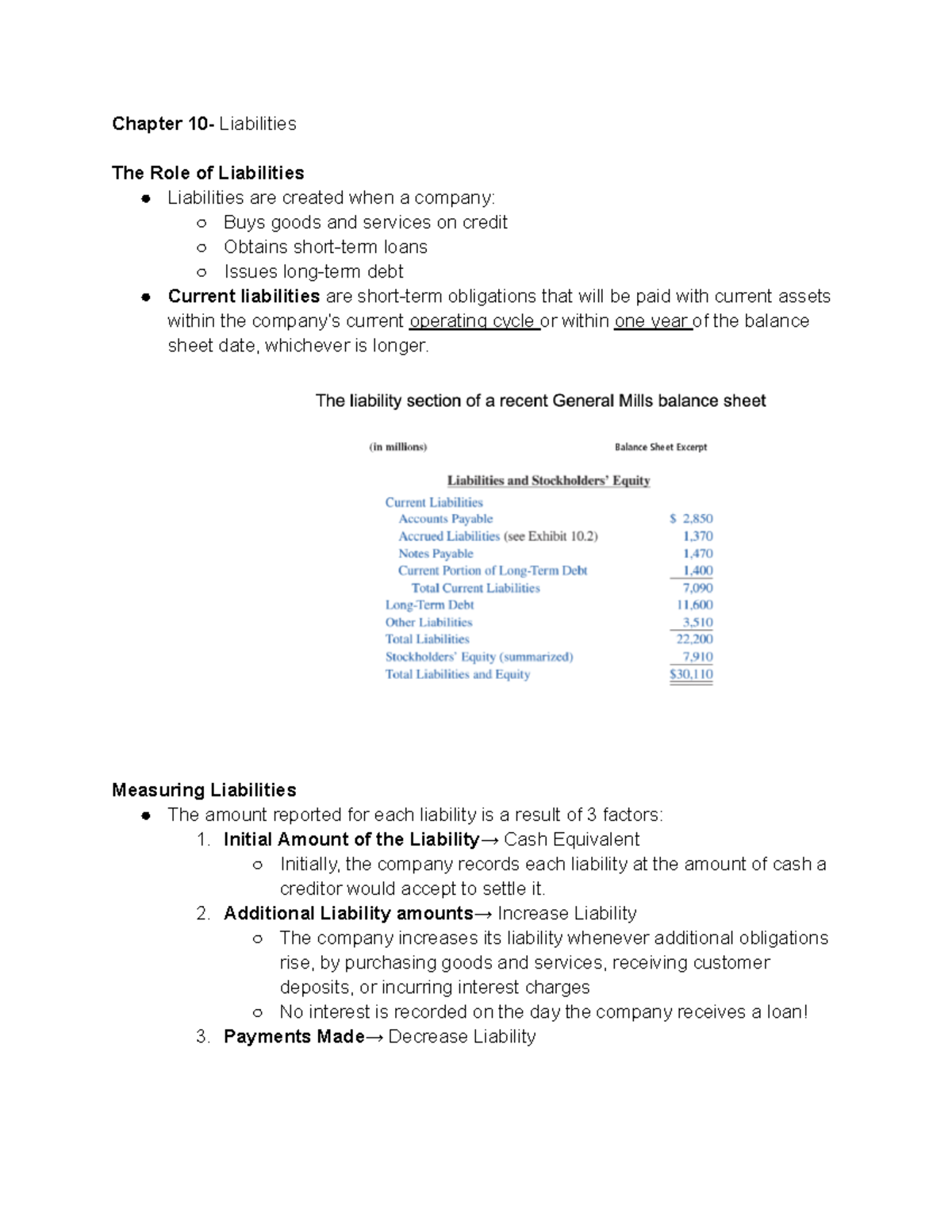 Chapter 10- Liabilities - Google Docs - Chapter 10- Liabilities The ...