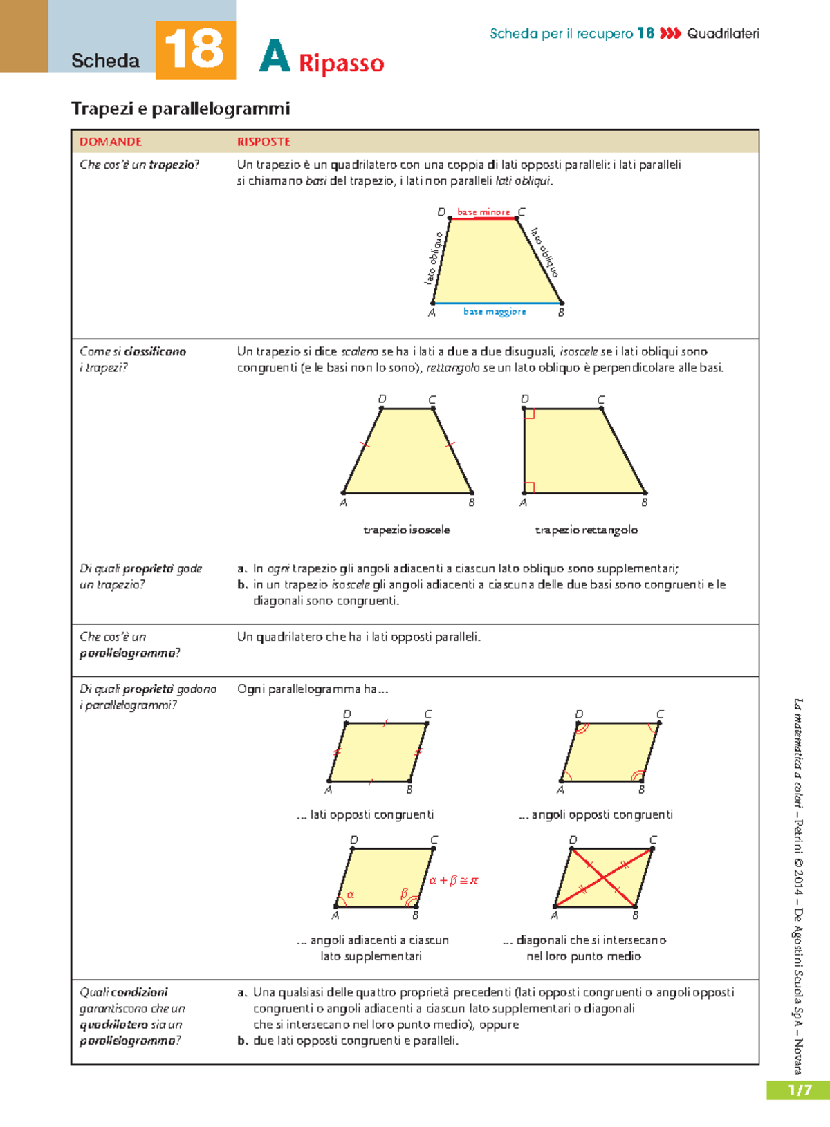 Vol1 blu rec 18 matematica teoria anno 3, - Trapezi e parallelogrammi ...