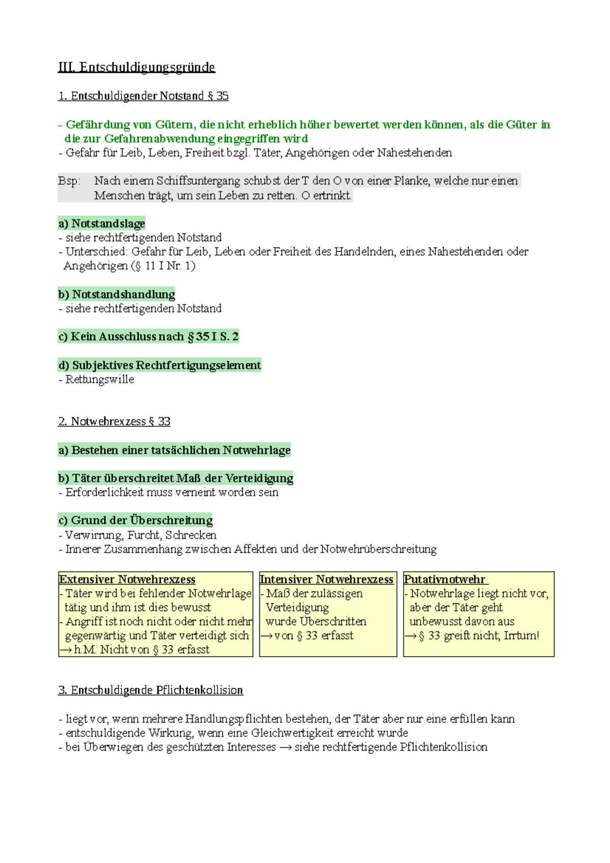 0012 Entschuldigungsgründe III. Entschuldigungsgründe Entschuldigender Notstand § 35 0012 Entschuldigungsgründe III. Entschuldigungsgründe Entschuldigender Notstand § 35
