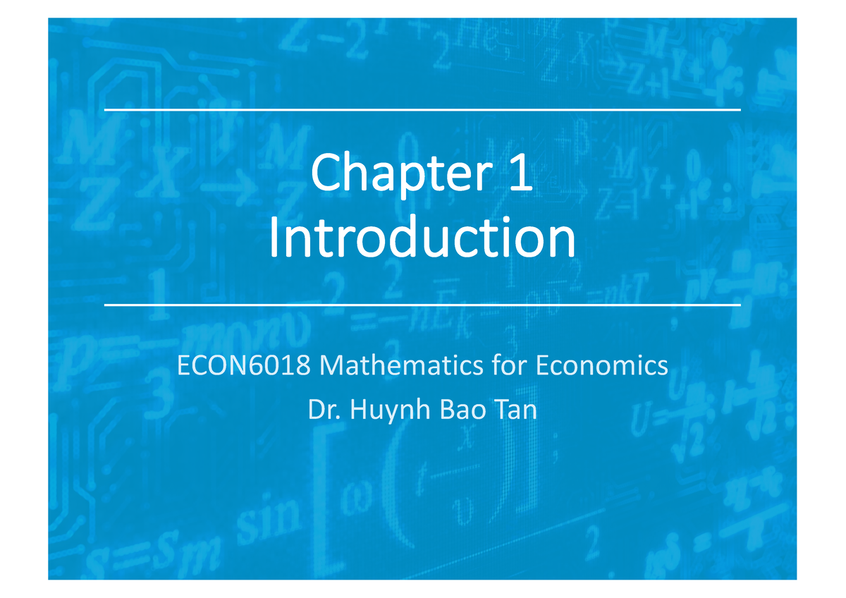 Chapter 1. Introduction And Basics (updated) - Chapter 1 Introduction ...