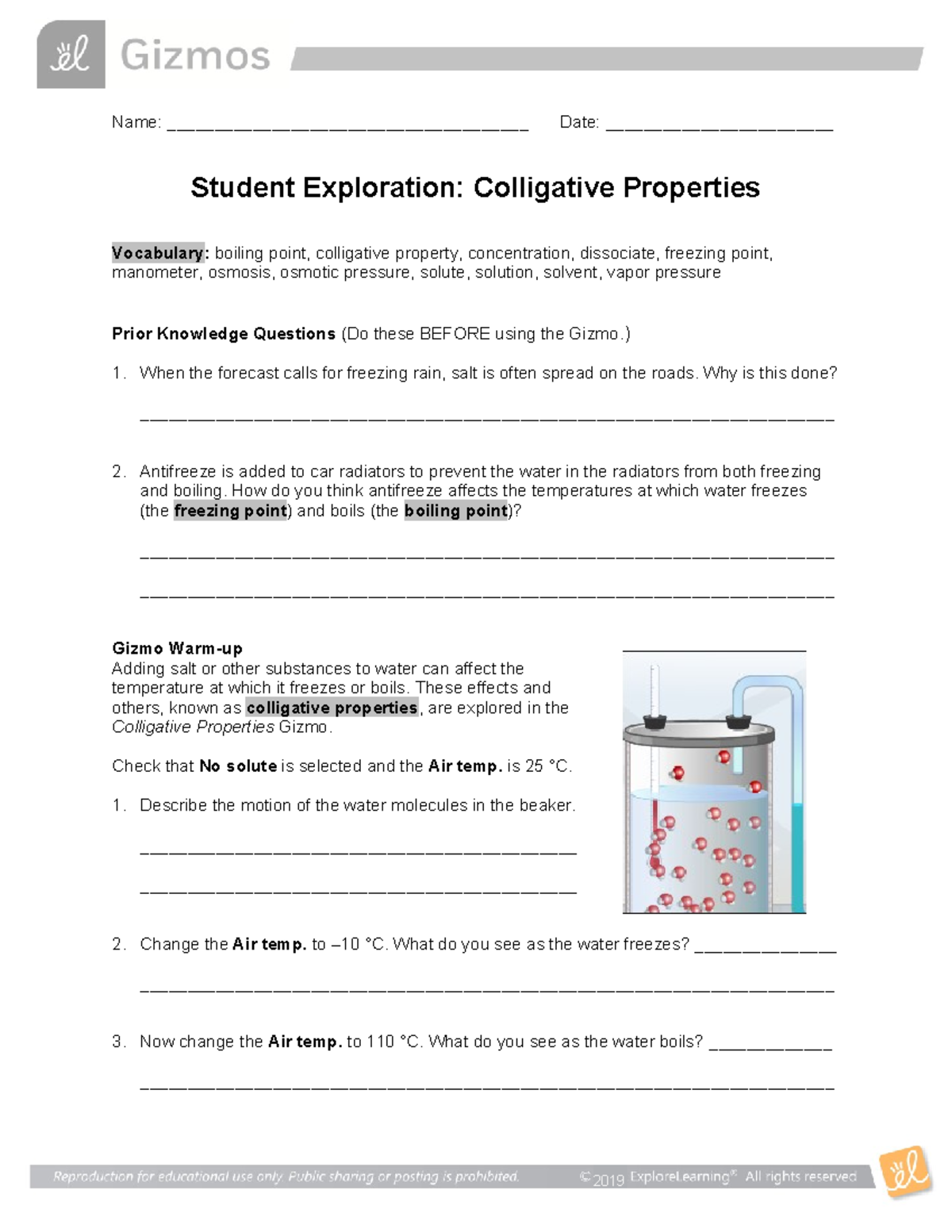 Colligative Properties SE - Name ...