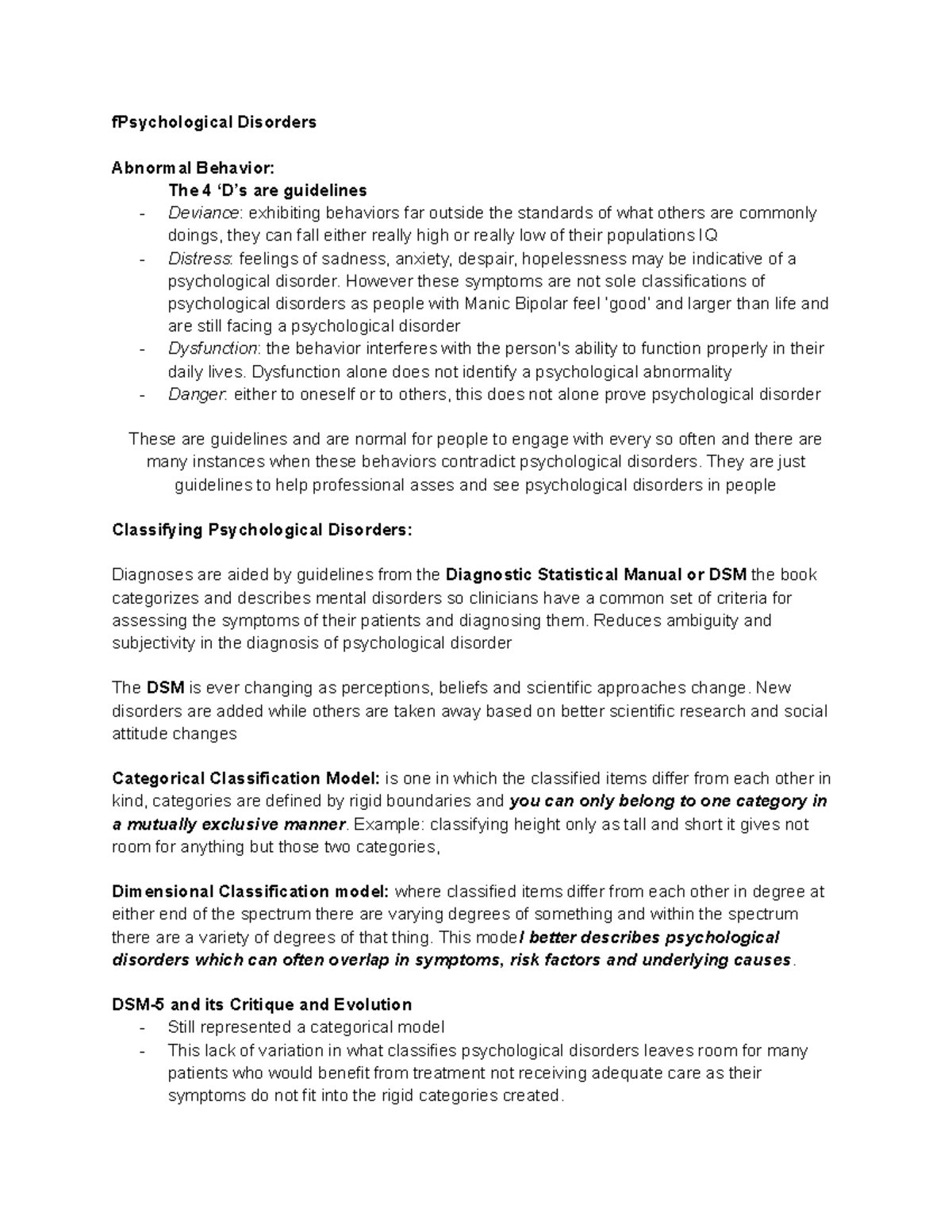 Psychological Disorders - fPsychological Disorders Abnormal Behavior ...