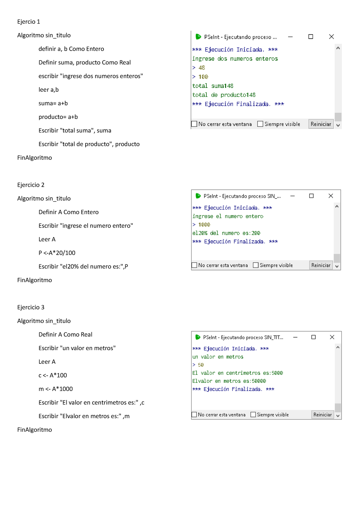 Tarea Algoritmos - ... - Ejercio 1 Algoritmo Sin_titulo Definir A, B ...