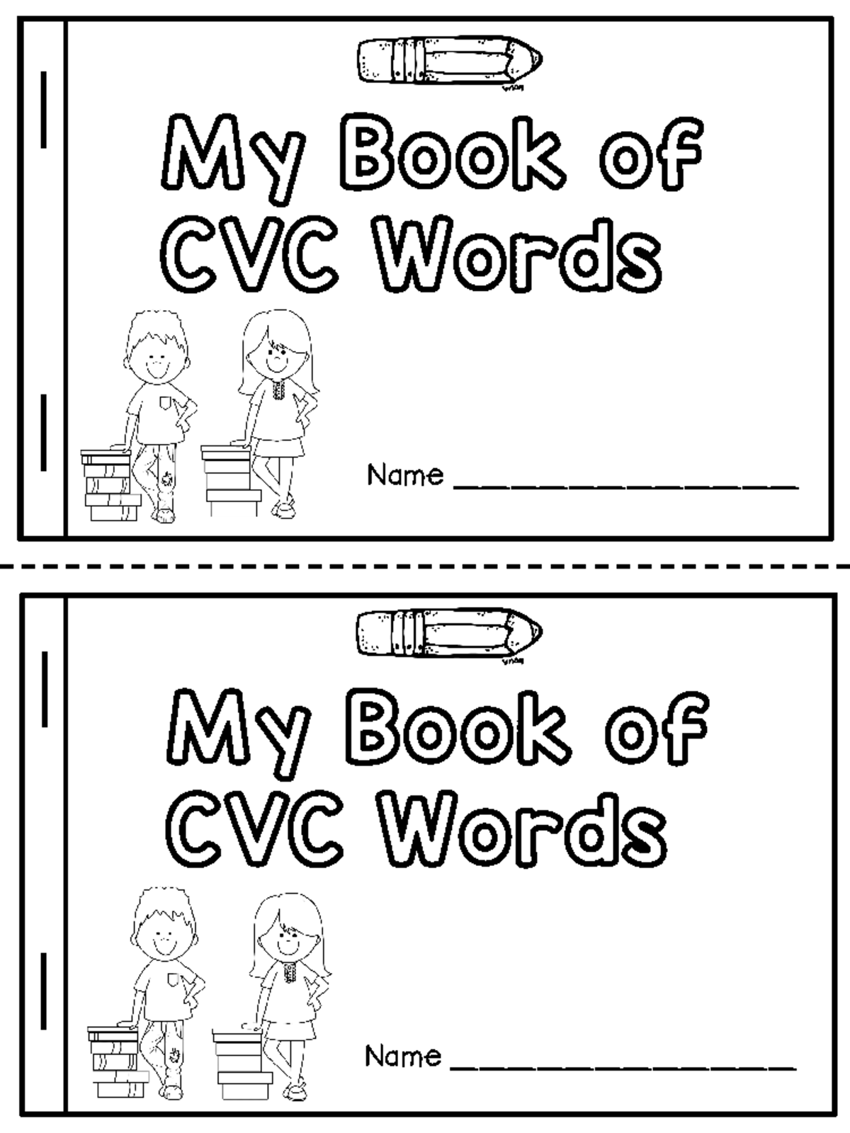 Kinder - CVC Words Fluency Practice Booklets - My Book of CVC Words ...