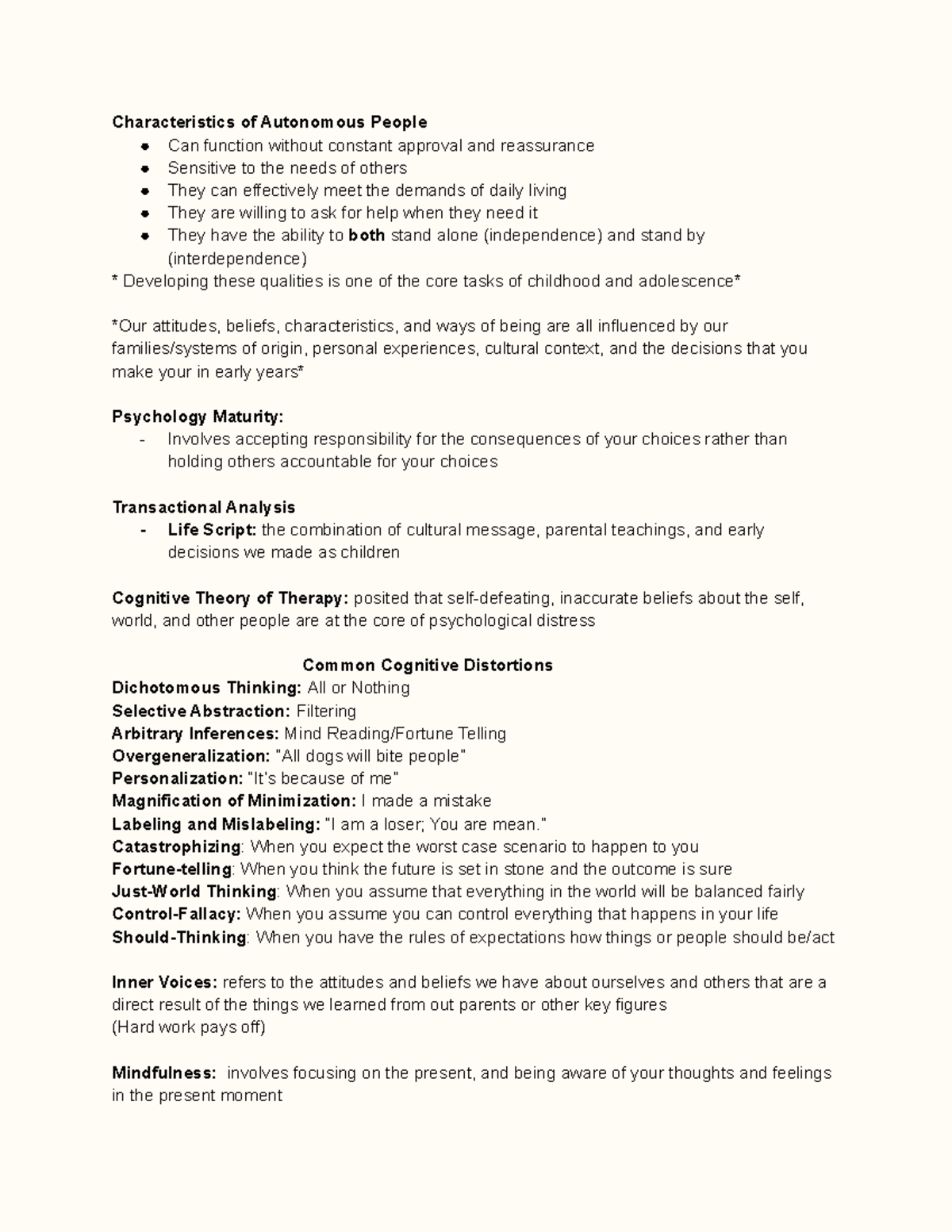 Childhood and Adolescence - Characteristics of Autonomous People Can ...