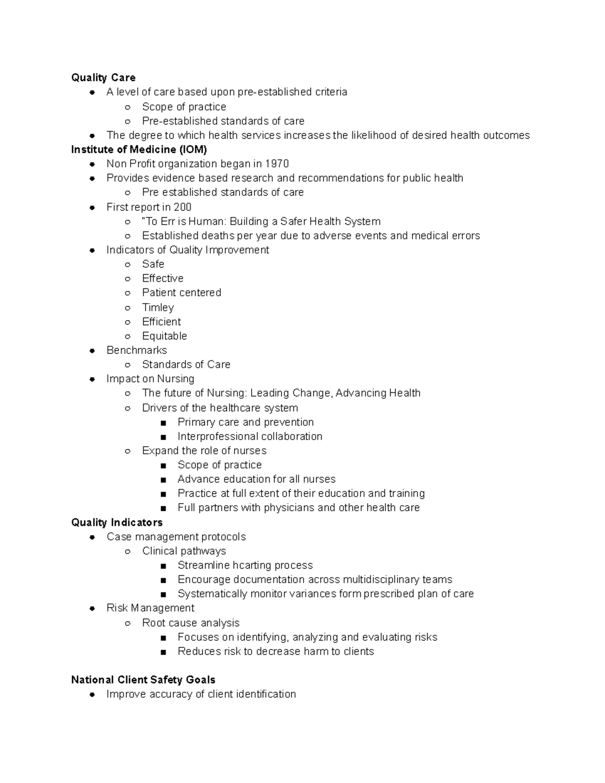 nursing-101-3-7-18-lecture-notes-6-quality-care-a-level-of-care