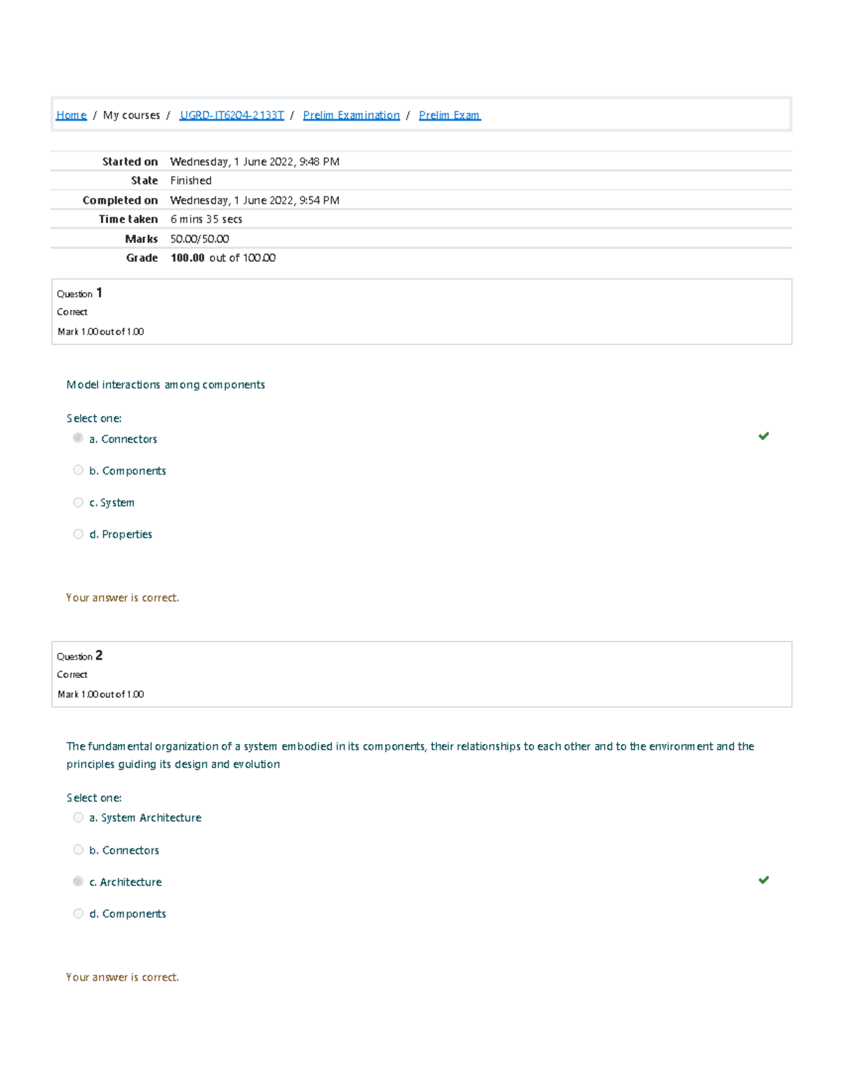 Prelim Exam System Integration And Architecture 1 - Home / My Courses ...