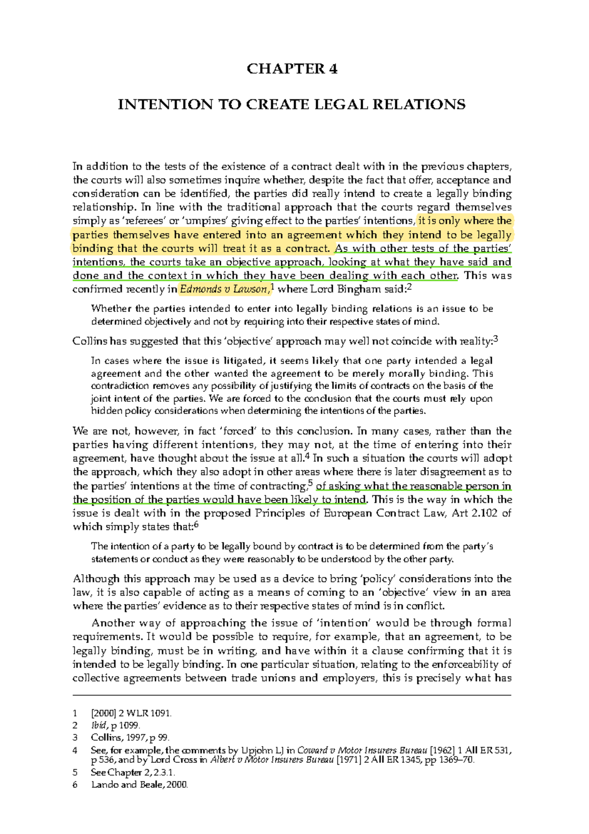Intention to Create Legal Relations The Modern law of Contract ...