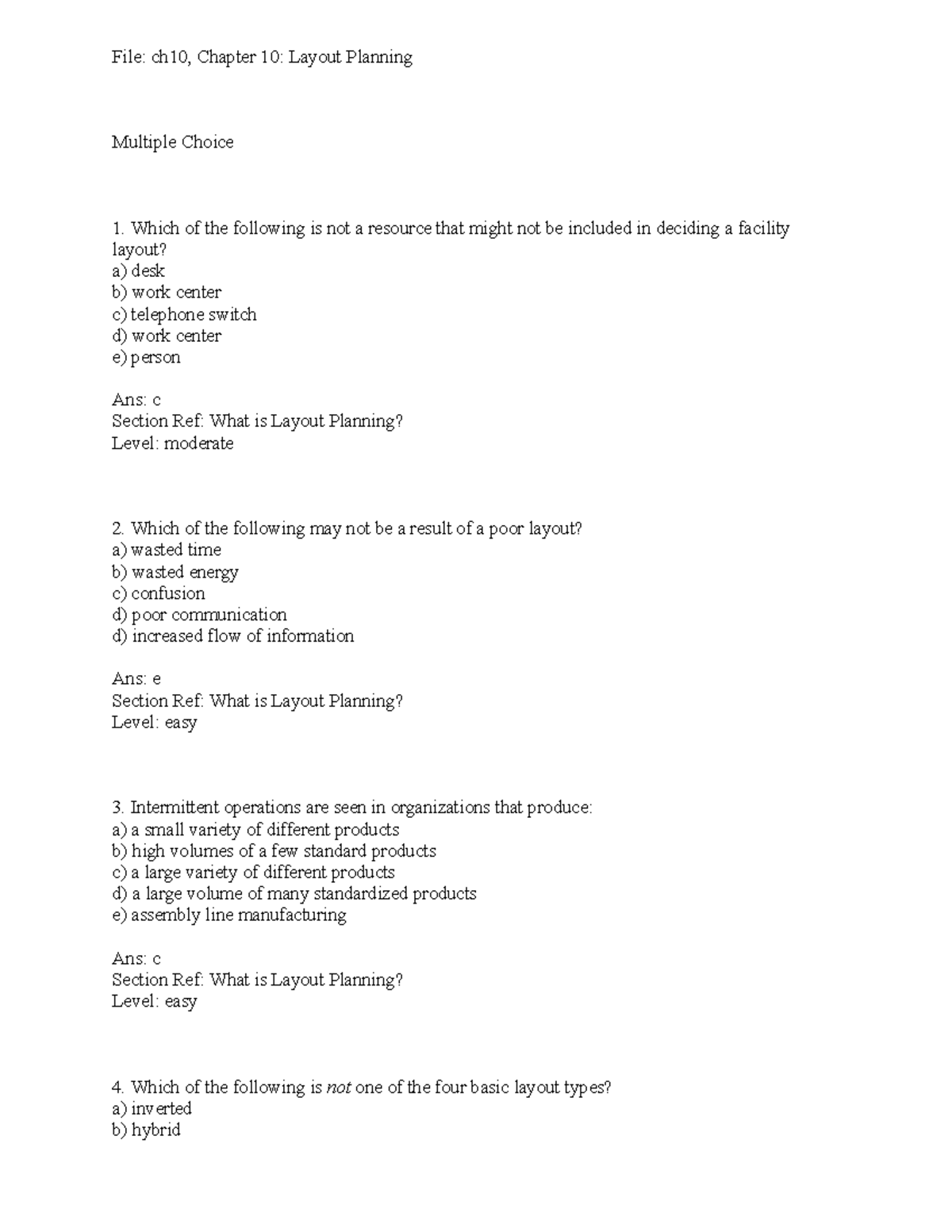 CH10-Layout Planning - For POM - File: ch10, Chapter 10: Layout ...