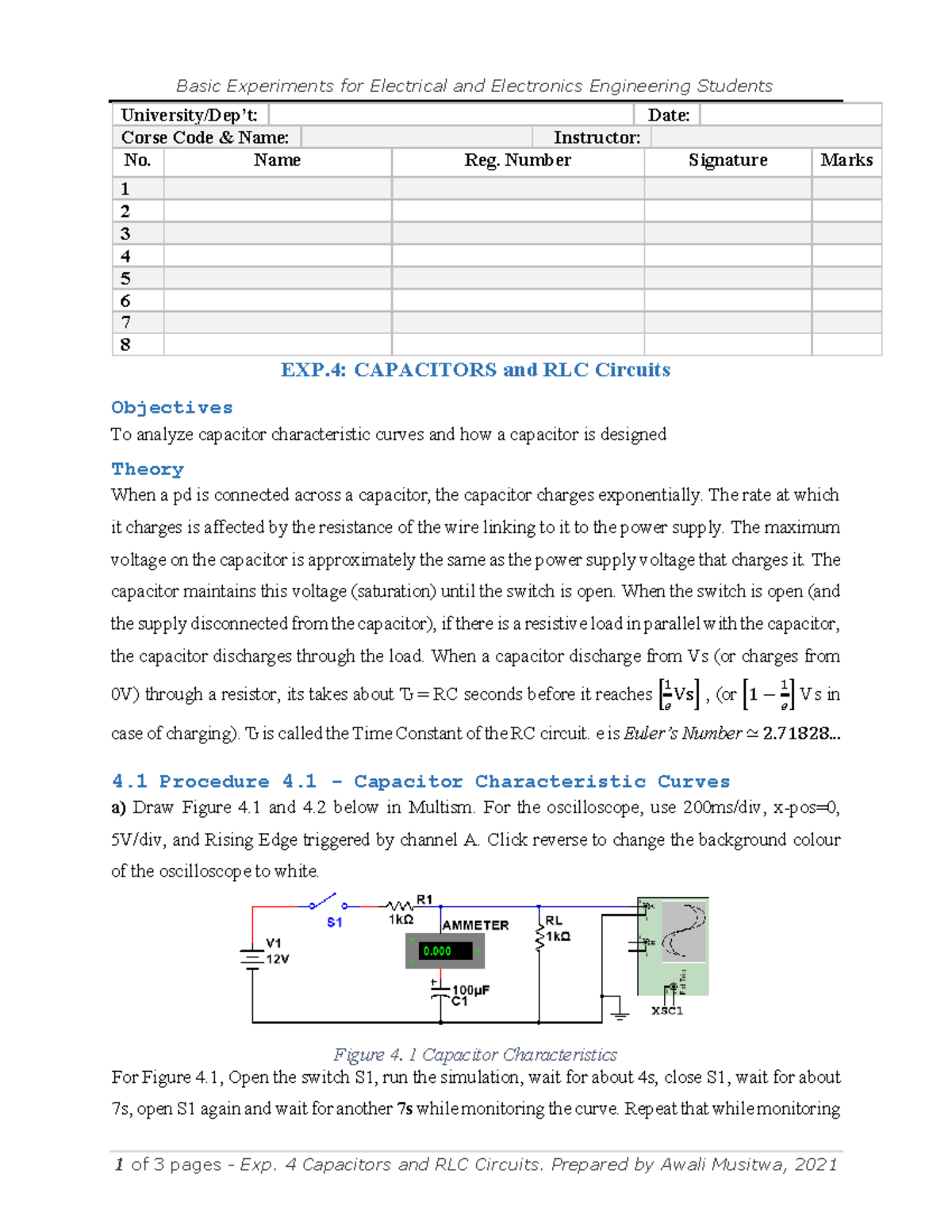 Circuit Theory Exp.4 - Combined biomedical and electrical engineering ...