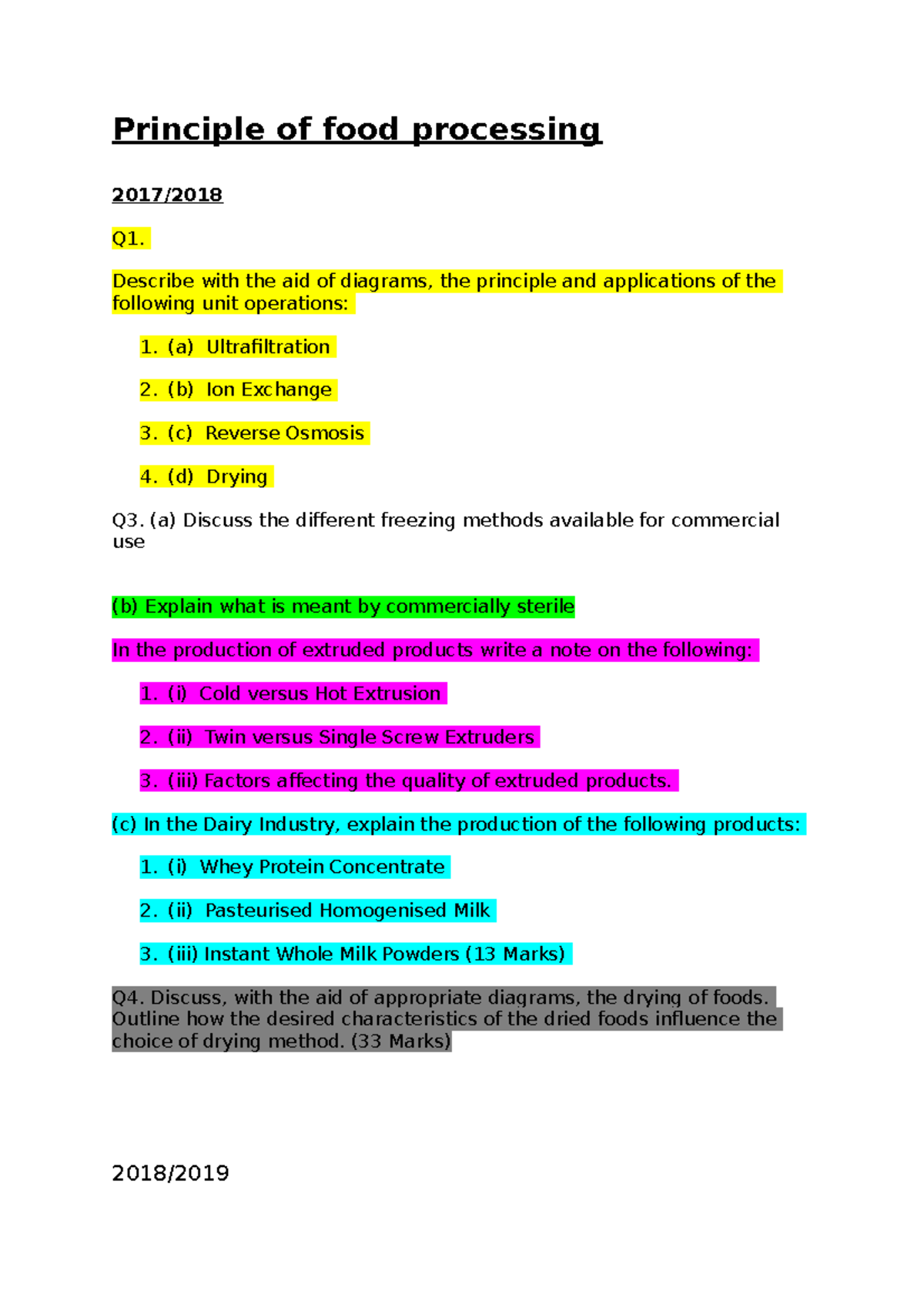 Principle Of Food Processing - Principle Of Food Processing 2017/ Q1 ...