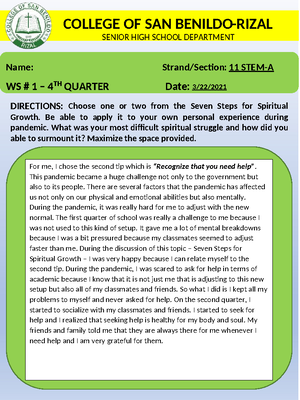 Reading AND Writing Skills 11 - PERFORMANCE TASK IN READING AND WRITING ...
