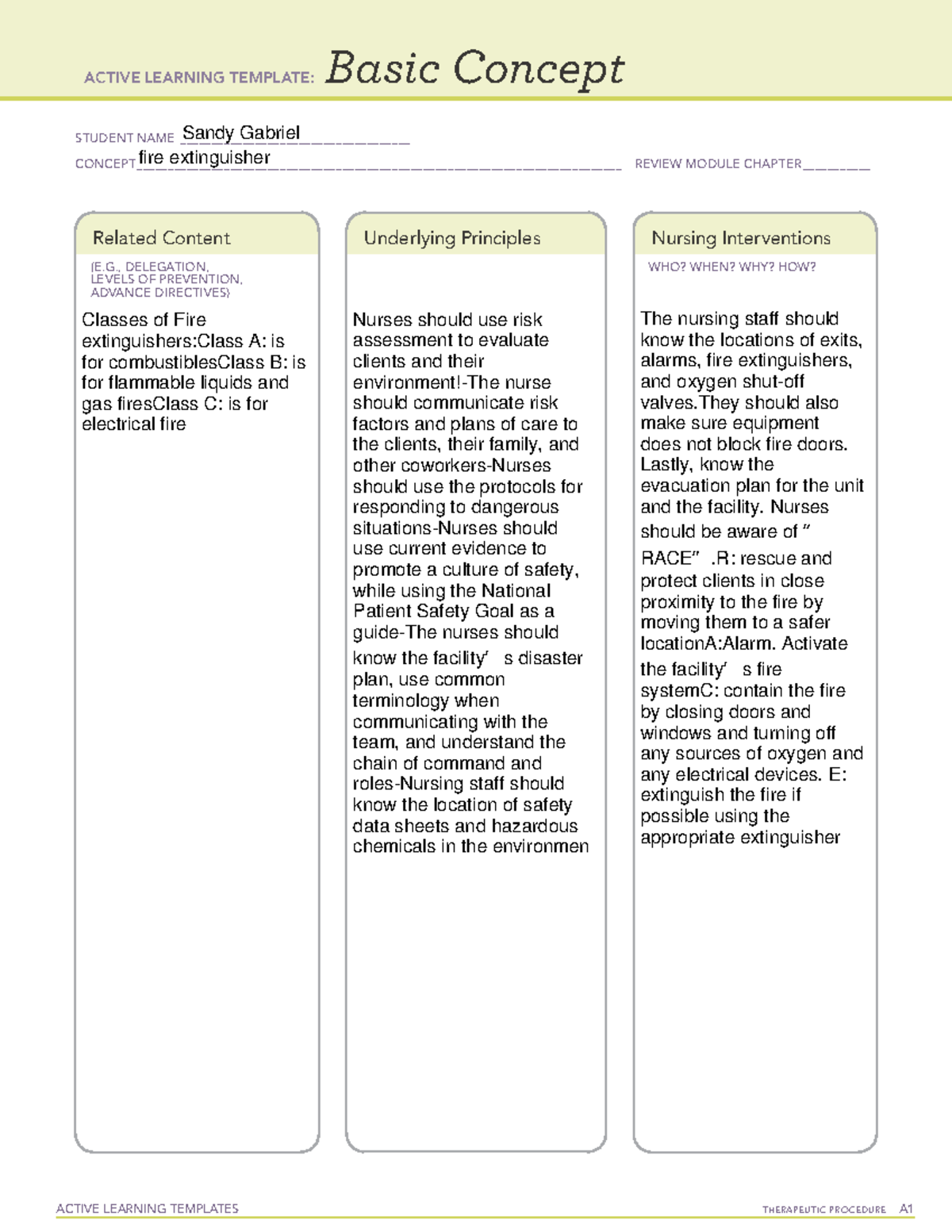 Fire extinguisher - medication - ACTIVE LEARNING TEMPLATES THERAPEUTIC ...