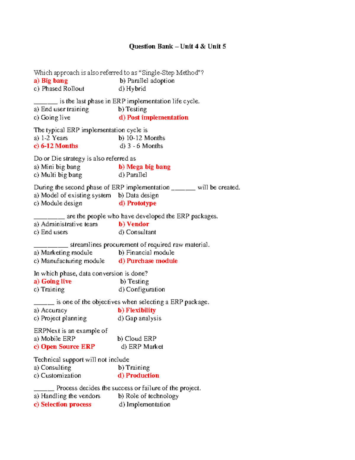 U 4 and 5 MCQ - frwhfkwf - Question Bank – Unit 4 & Unit 5 Which ...