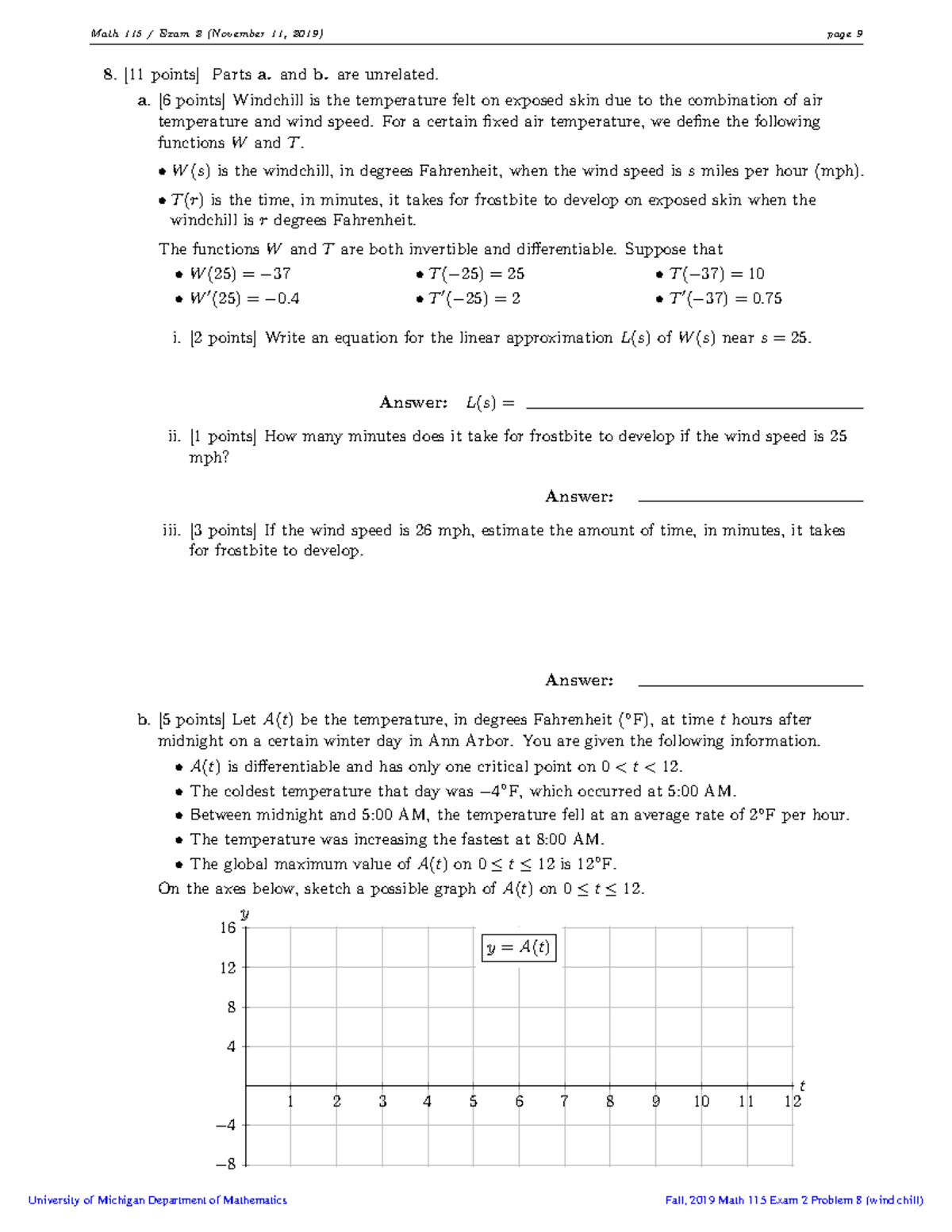 Practice Question for Midterm - Math 115 / Exam 2 (November 11, 2019 ...