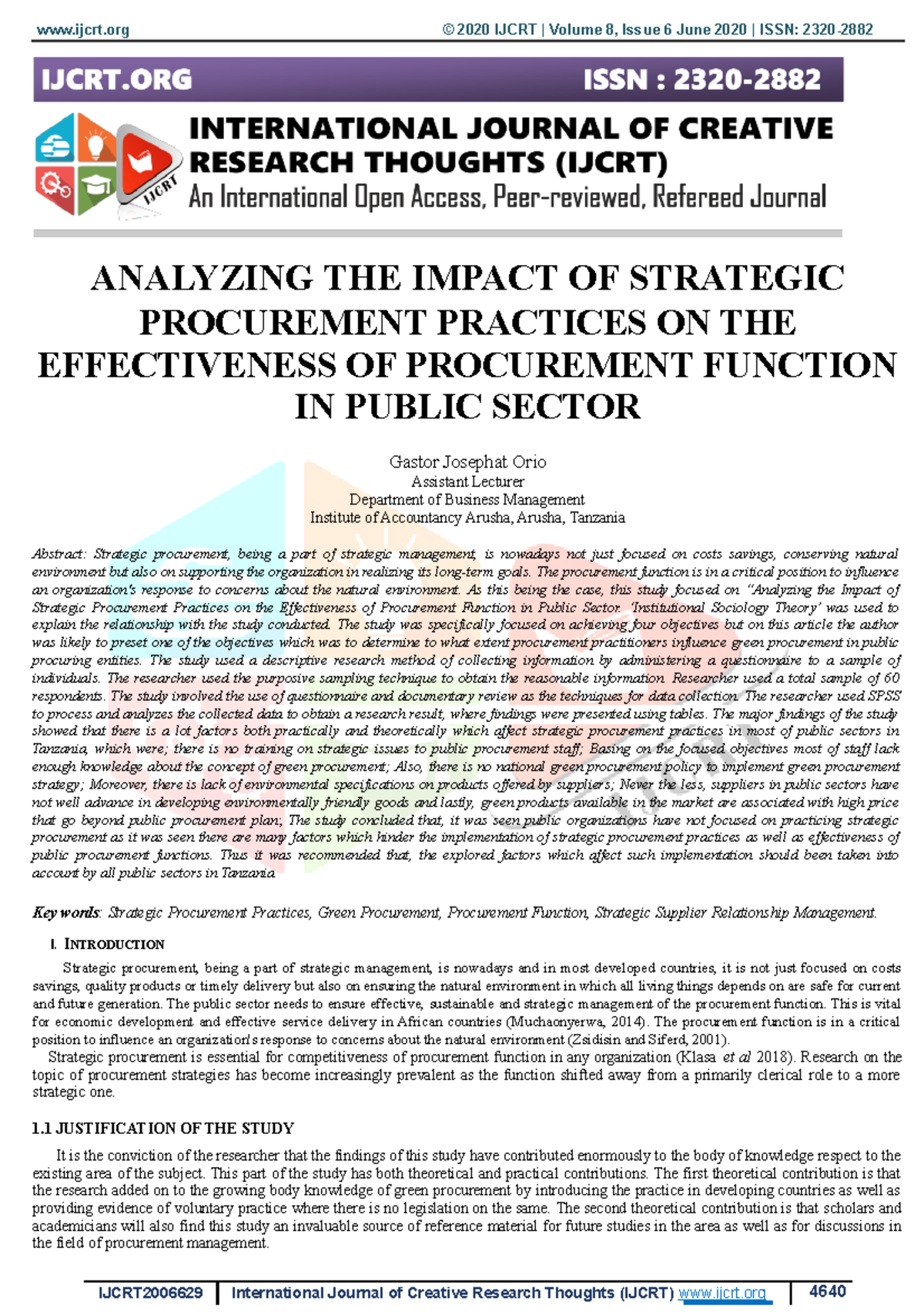 Analyzing THE Impact OF Strategic Procur - ANALYZING THE IMPACT OF ...