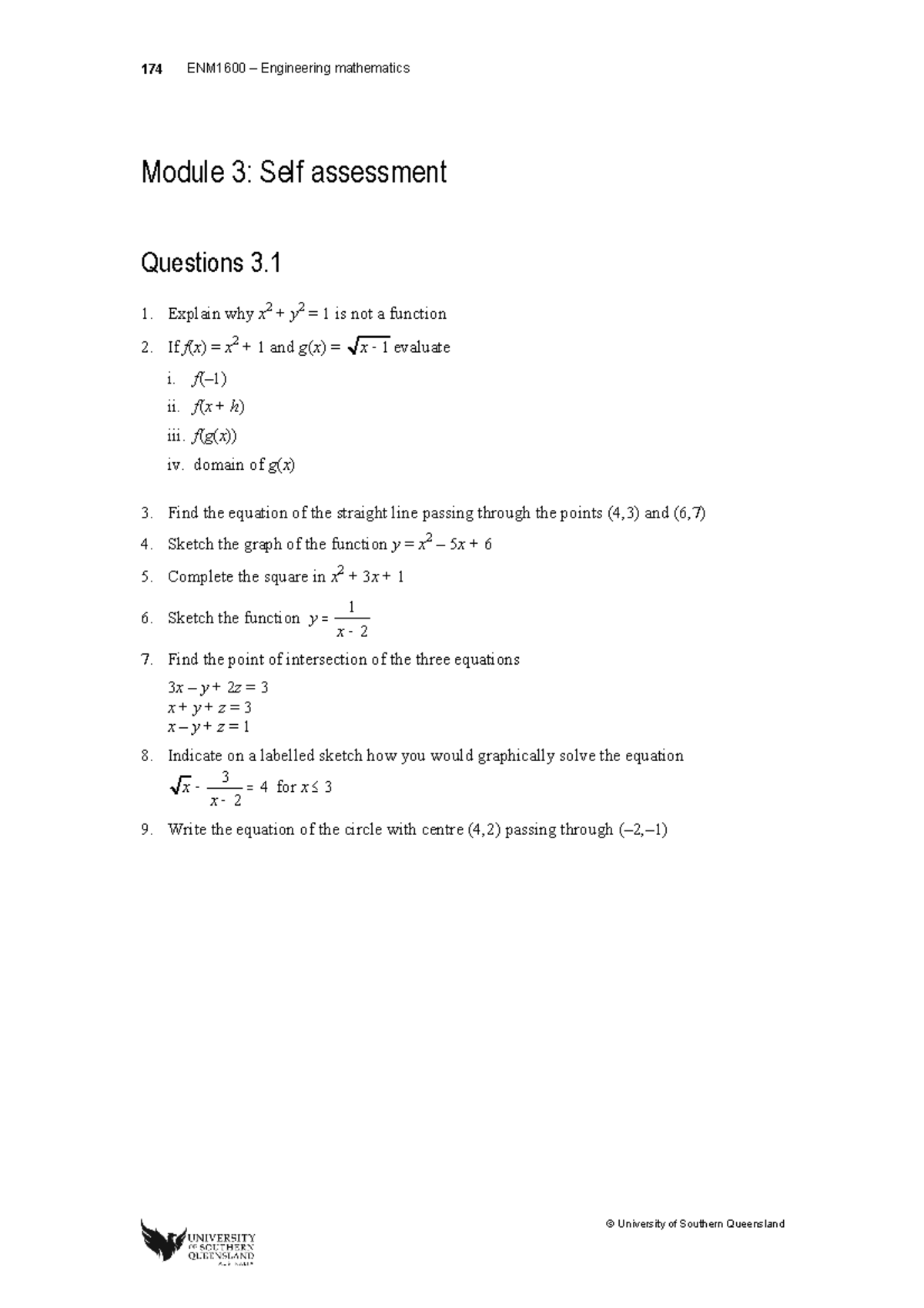 Enm1600 13 Module Notes 3 Functions And Relations Questions Studocu