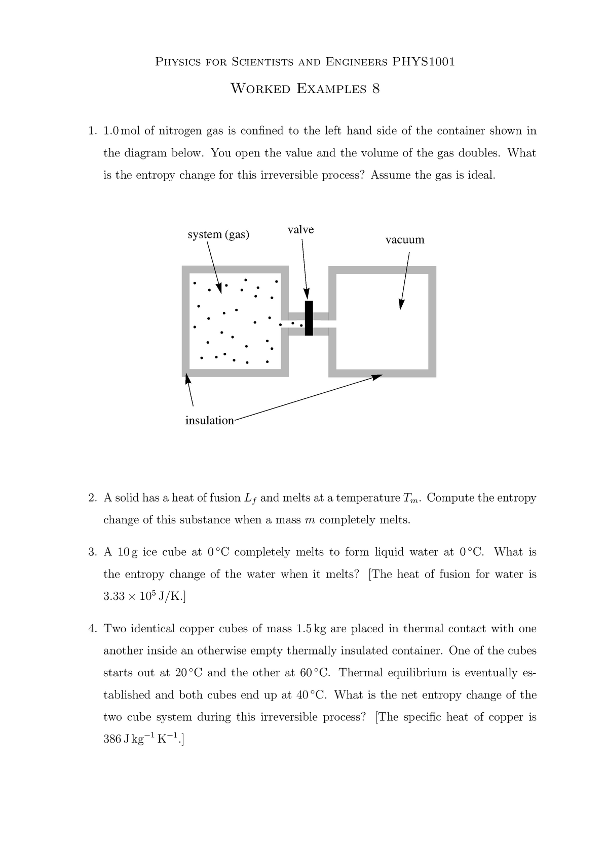 thermodynamics case study questions