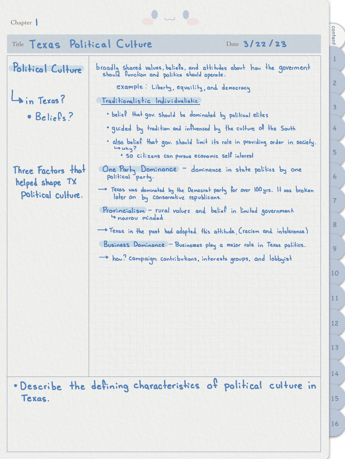 Ch1-pg1 - Chapter 1 Political Culture - I Texas Political Culture 3/22 ...