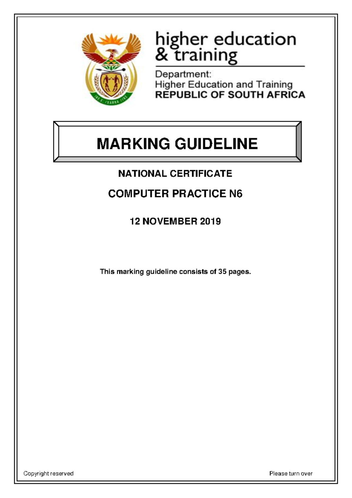 N230 - Computer Practice N6 NOV MEMO 2019 - NATIONAL CERTIFICATE ...
