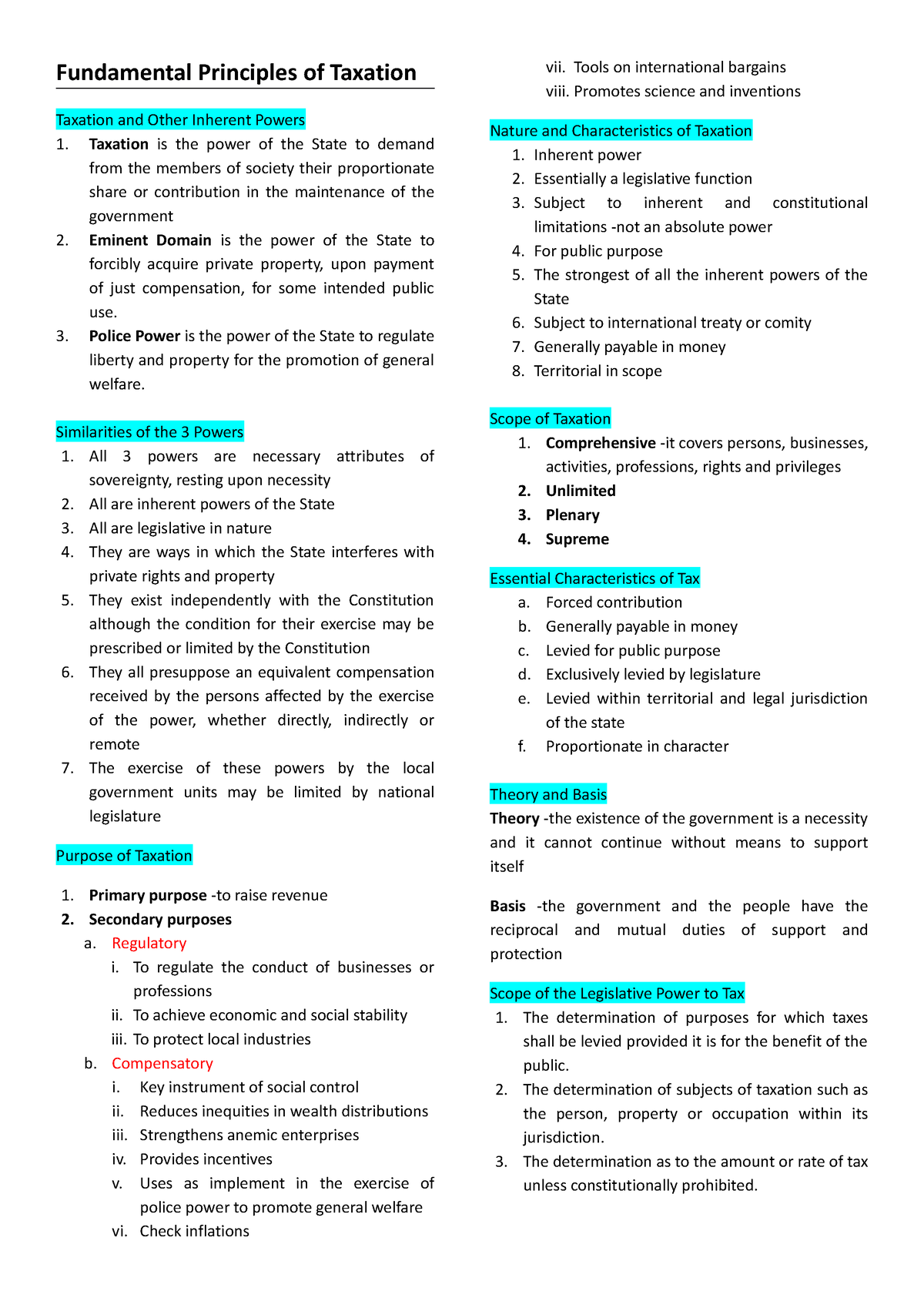 Fundamental Principles Of Taxation - Fundamental Principles Of Taxation ...